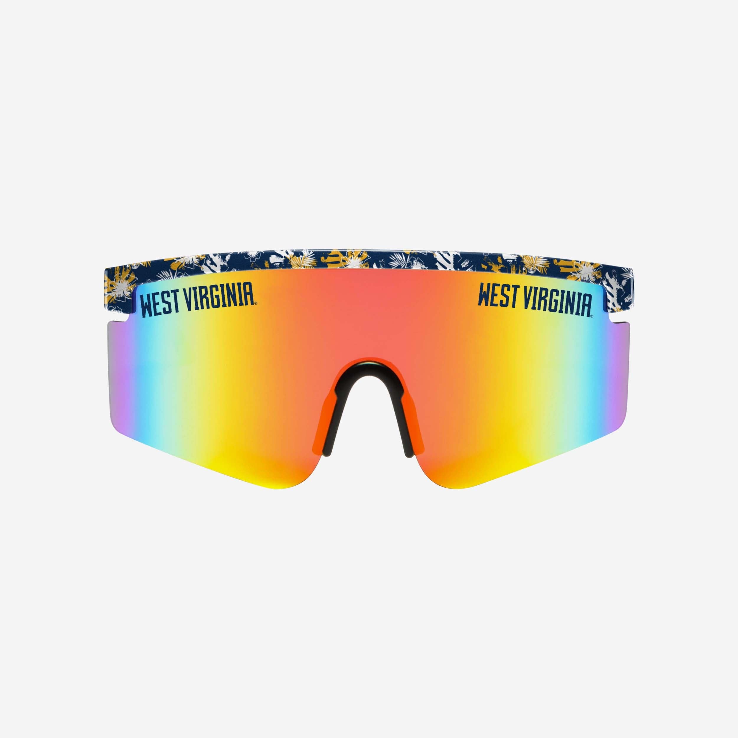 West Virginia Mountaineers Stylish Floral Large Frame Sunglasses