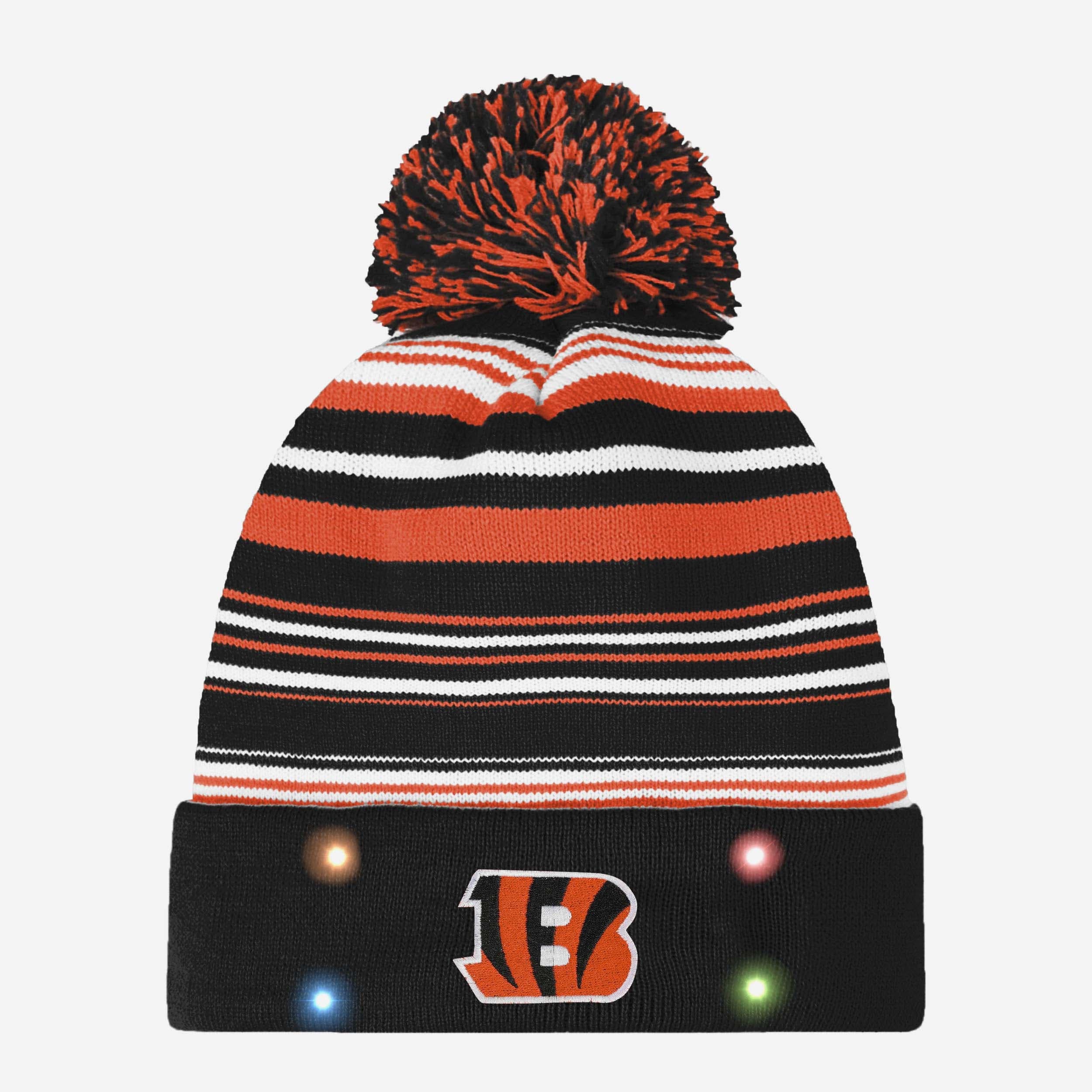 Cincinnati Bengals Super Cool Horizontal Stripe Light-Up Beanie