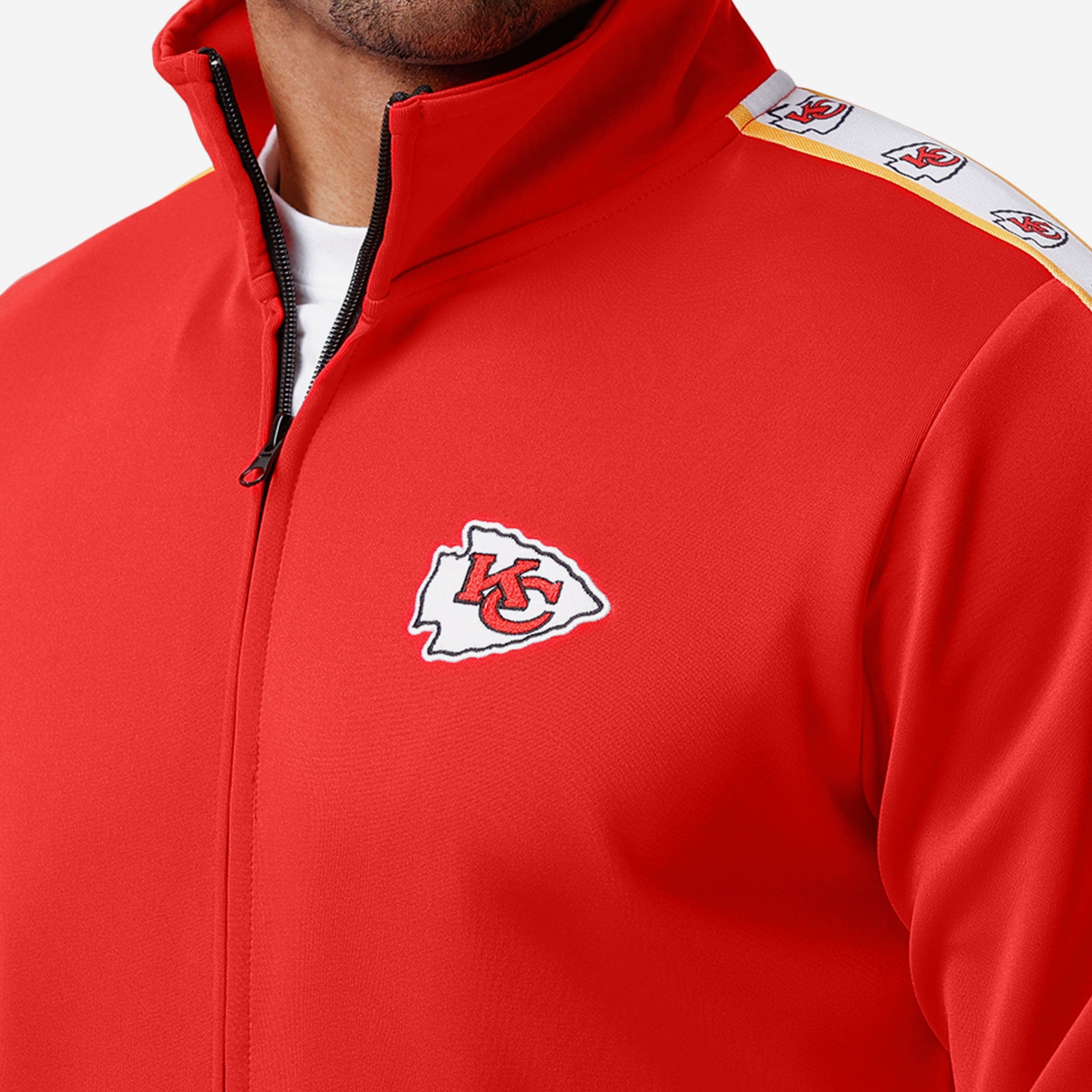 Kansas City Chiefs Stylish Stripe Logo Track Jacket