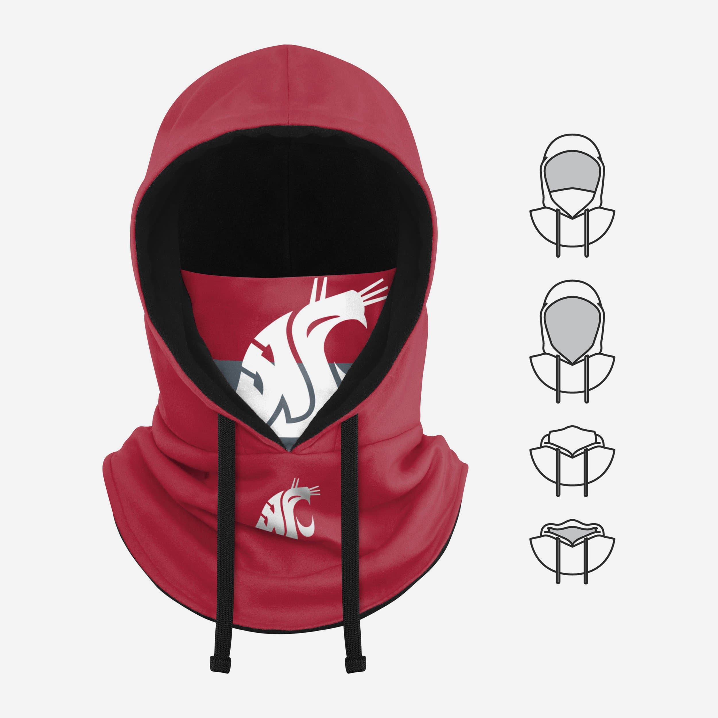 Washington State Cougars Stylish Drawstring Hooded Gaiter