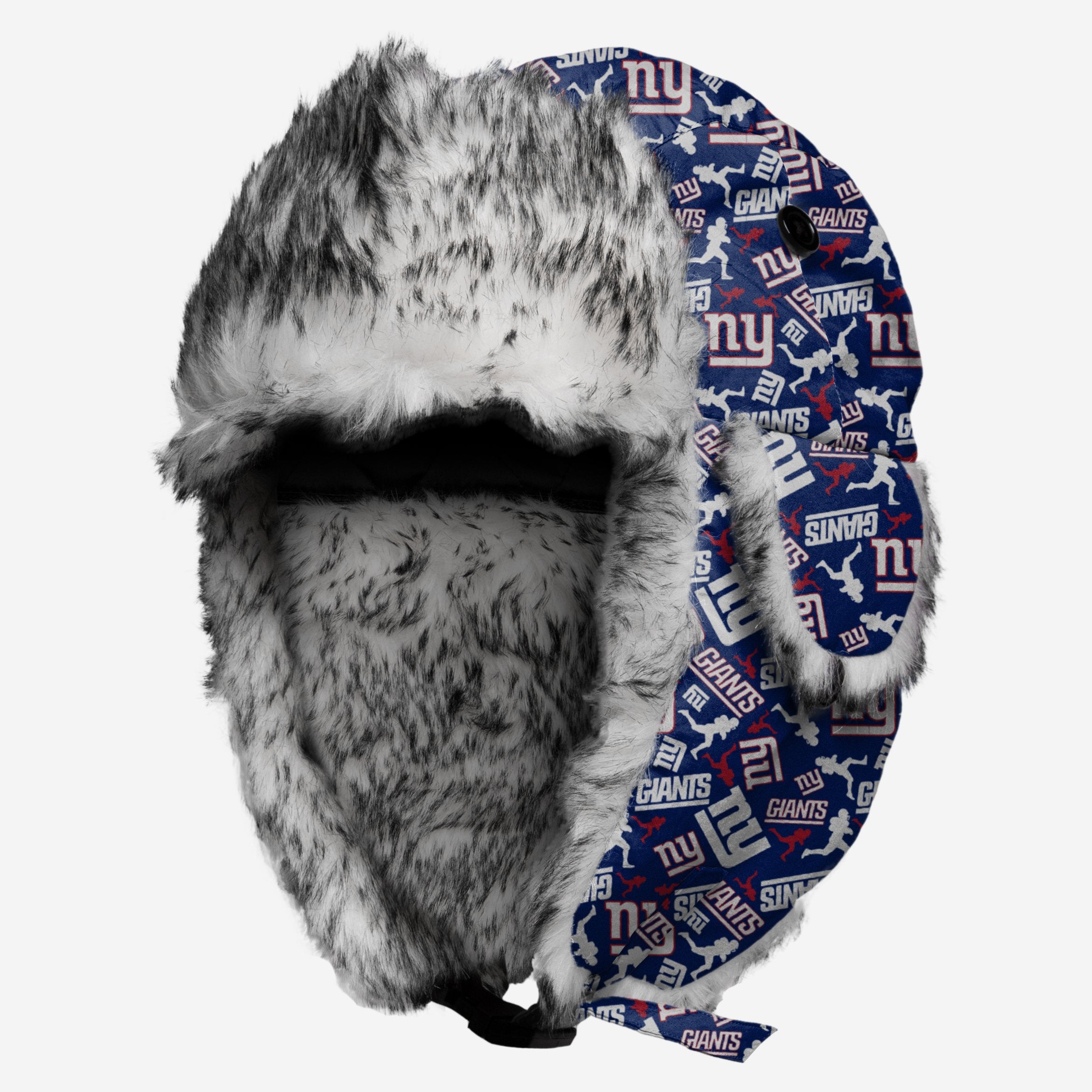 New York Giants Stylish Repeat Print Trapper Hat - Stay Warm in Style!