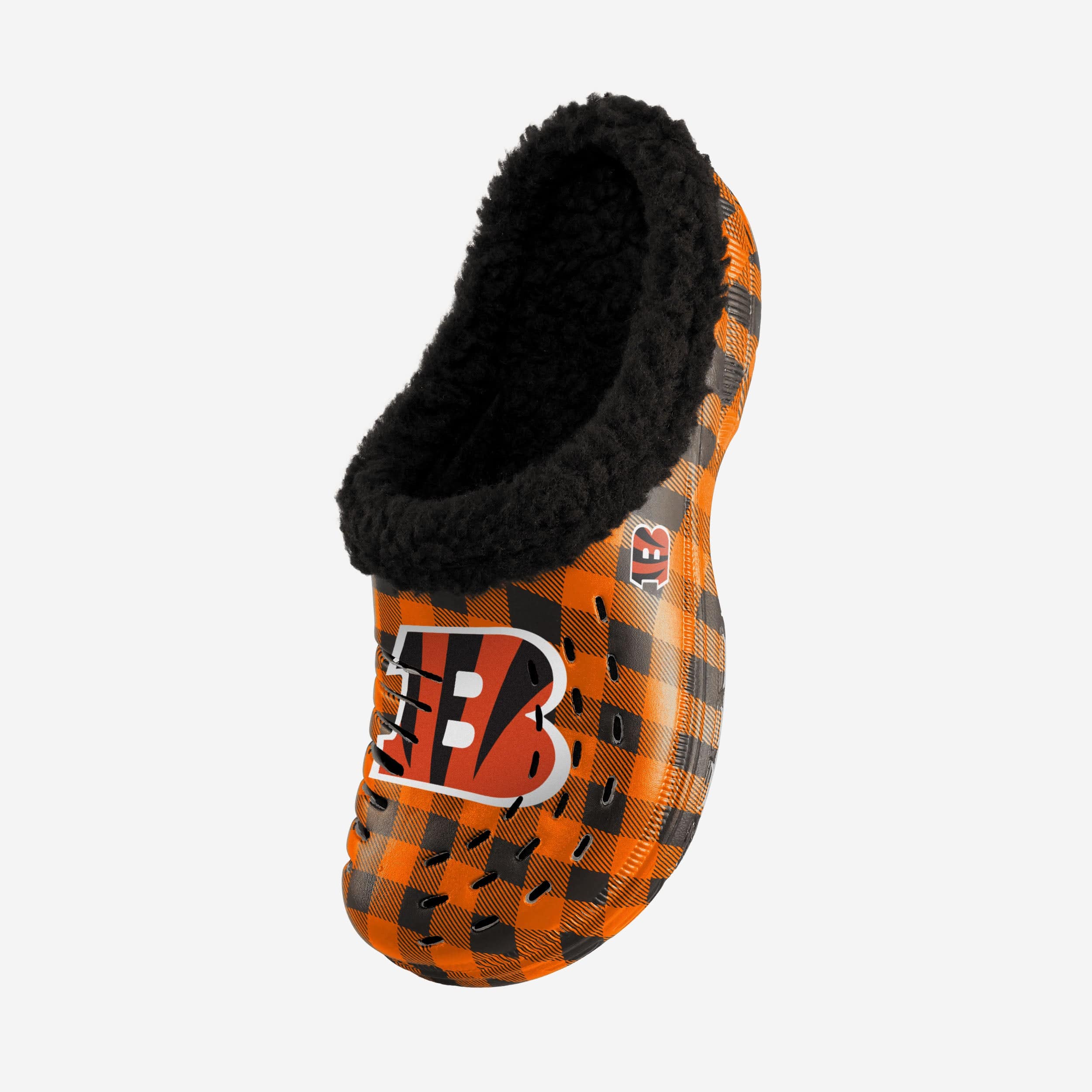 Cincinnati Bengals Super Comfy Sherpa Lined Buffalo Check Clogs