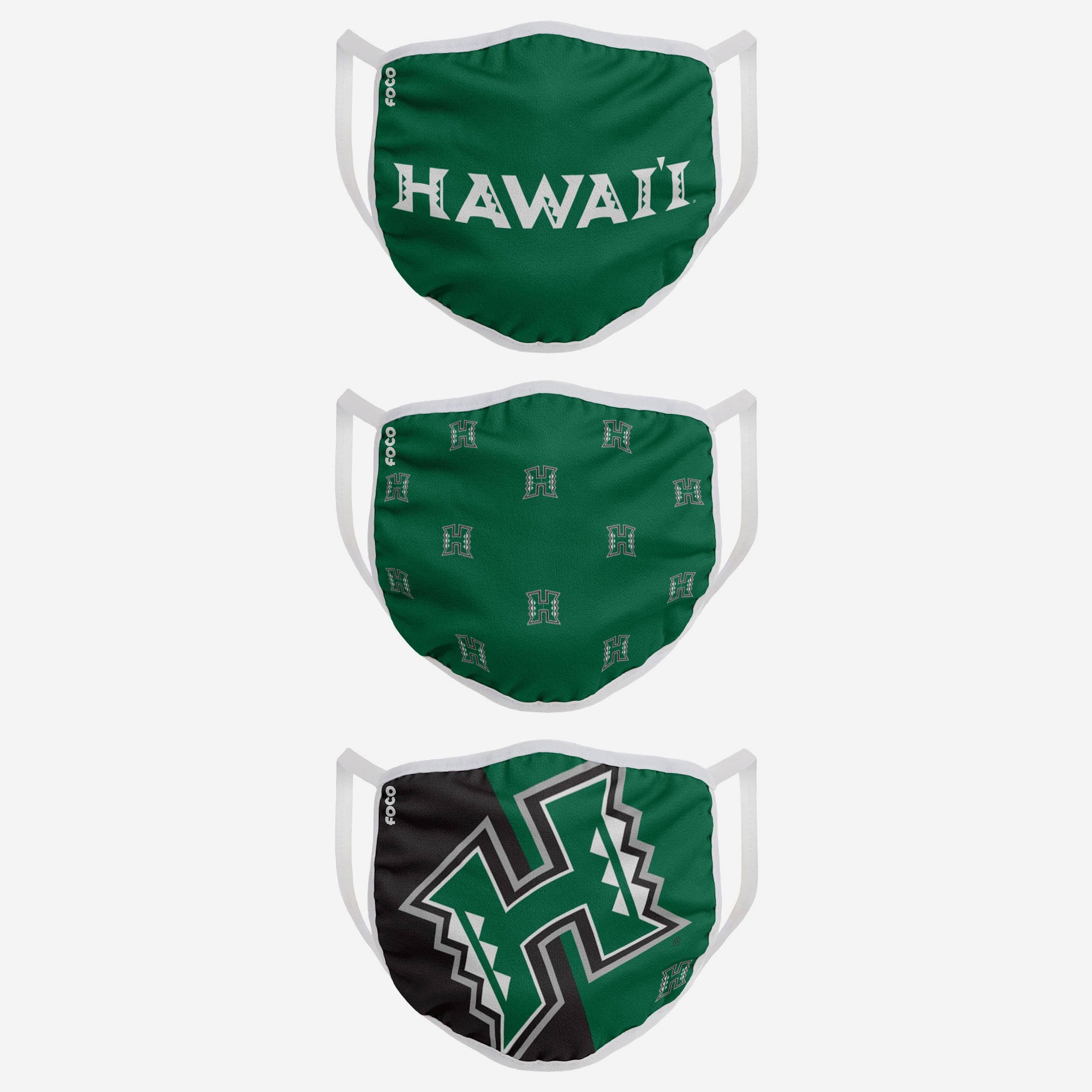 Hawaii Rainbow Warriors 3-Pack Face Cover - Represent Your Team in Style!