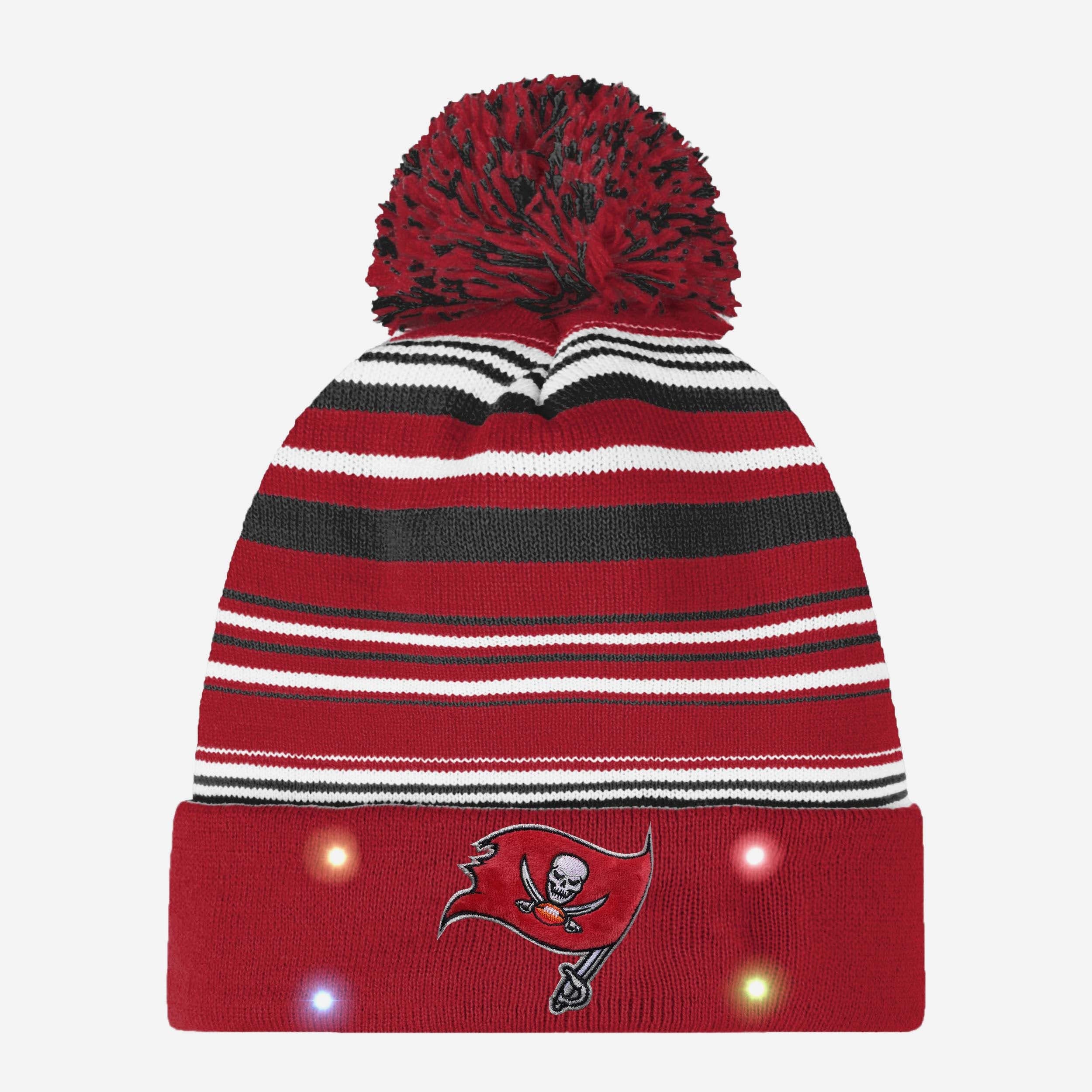 Tampa Bay Buccaneers Horizontal Stripe LED Lit Beanie - Show Your Team Spirit!