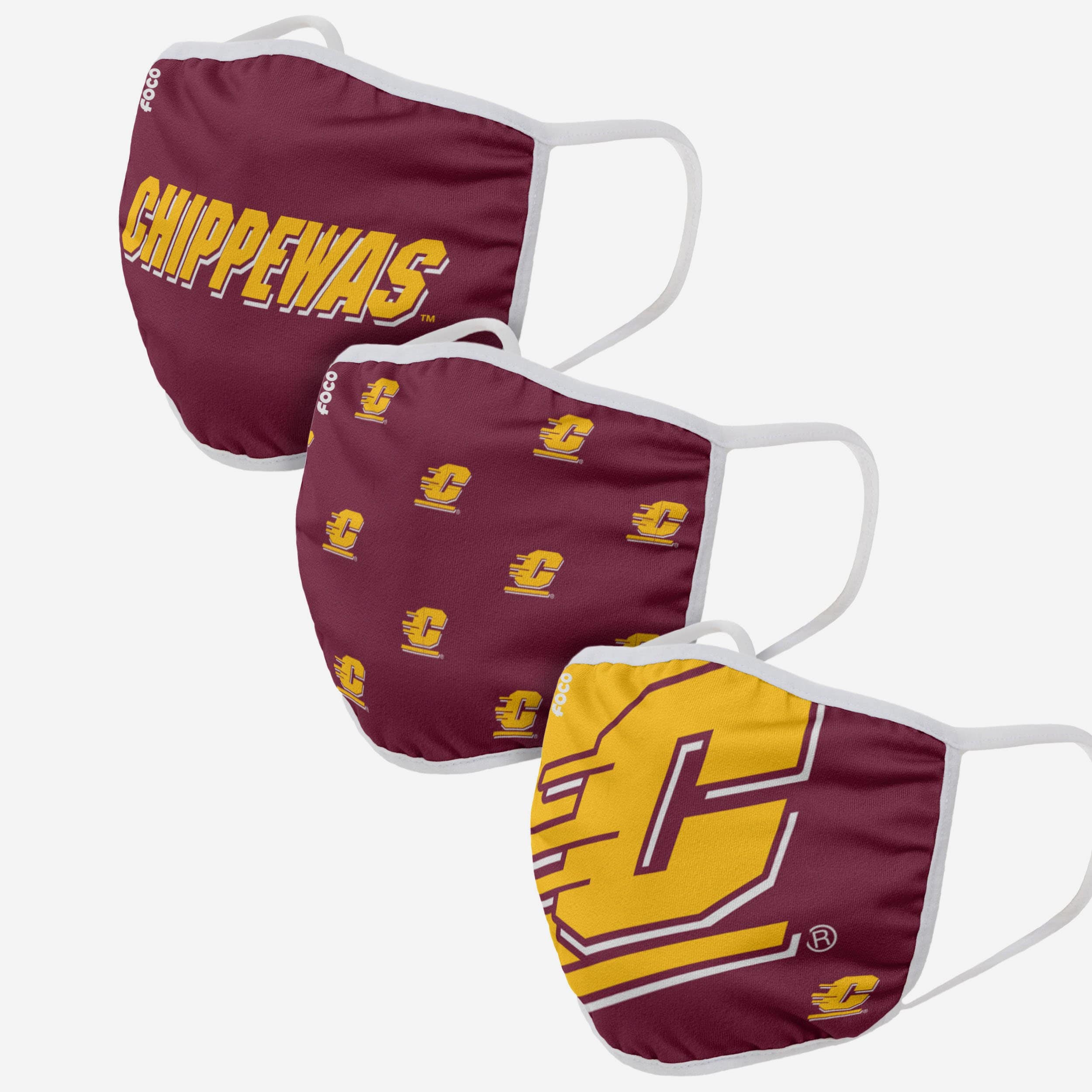 Central Michigan Chippewas 3-Pack Team Spirit Face Covers