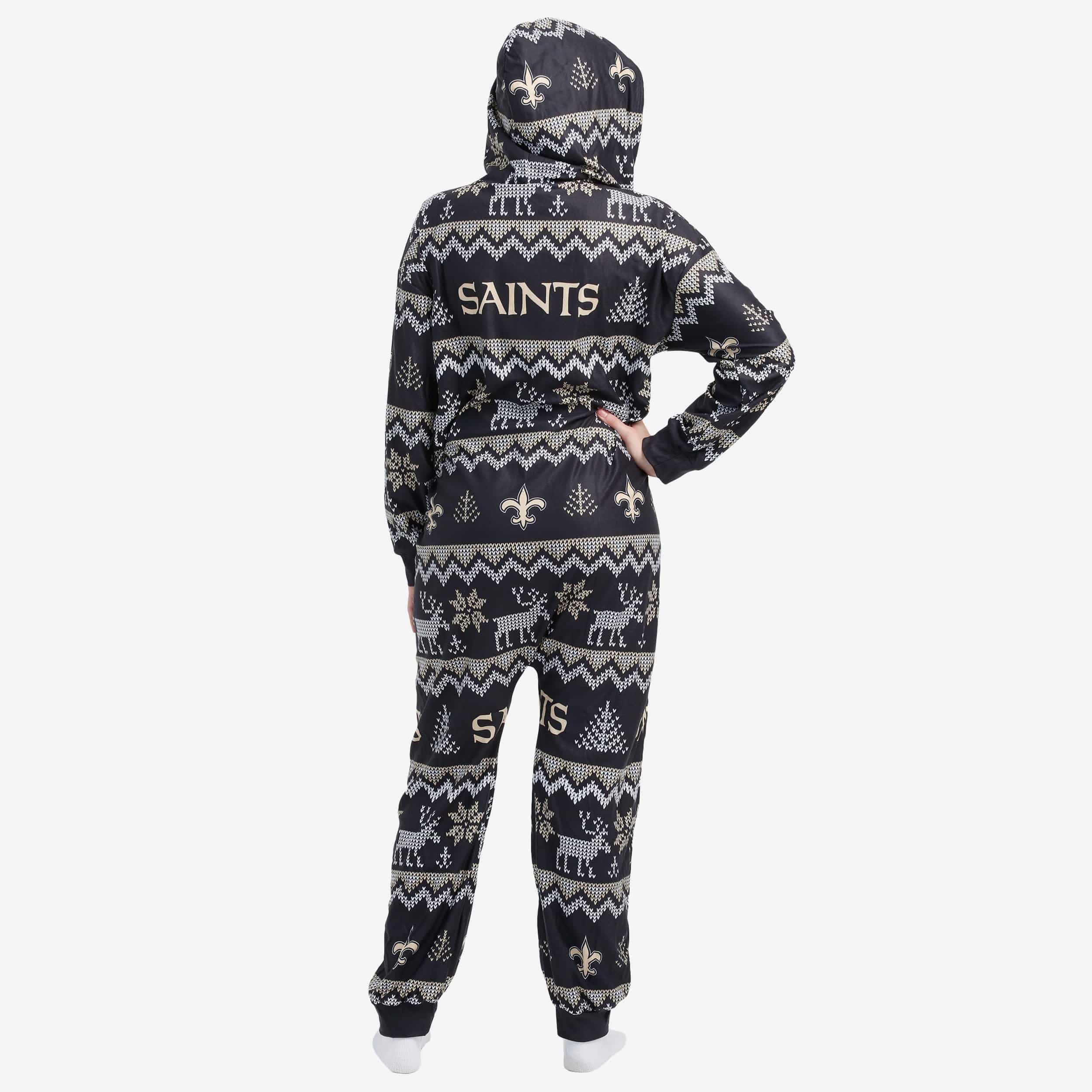 New Orleans Saints Festive One Piece Pajamas - Ideal for Holiday Fun