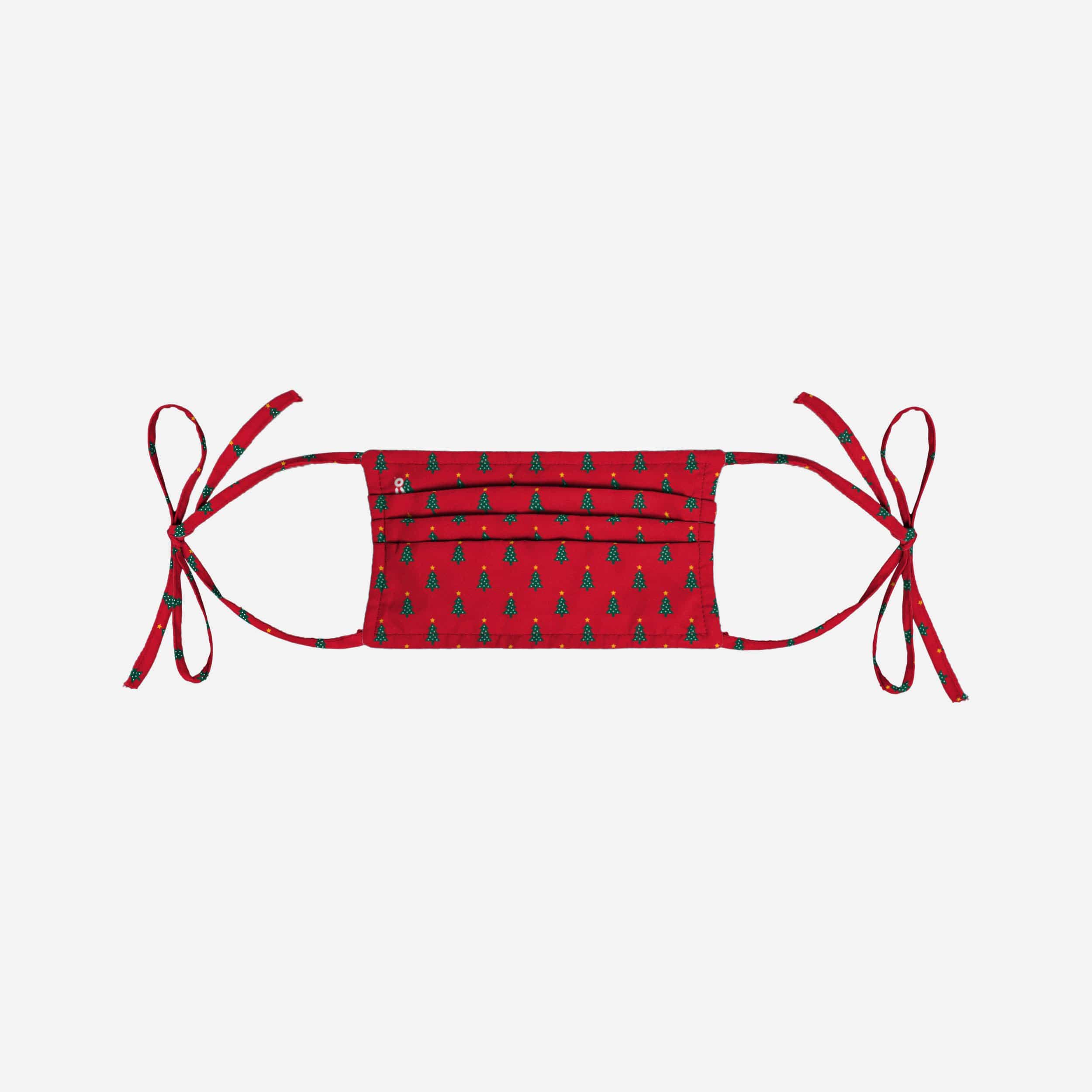 Festive Repeat Christmas Tree Tie-Back Face Cover