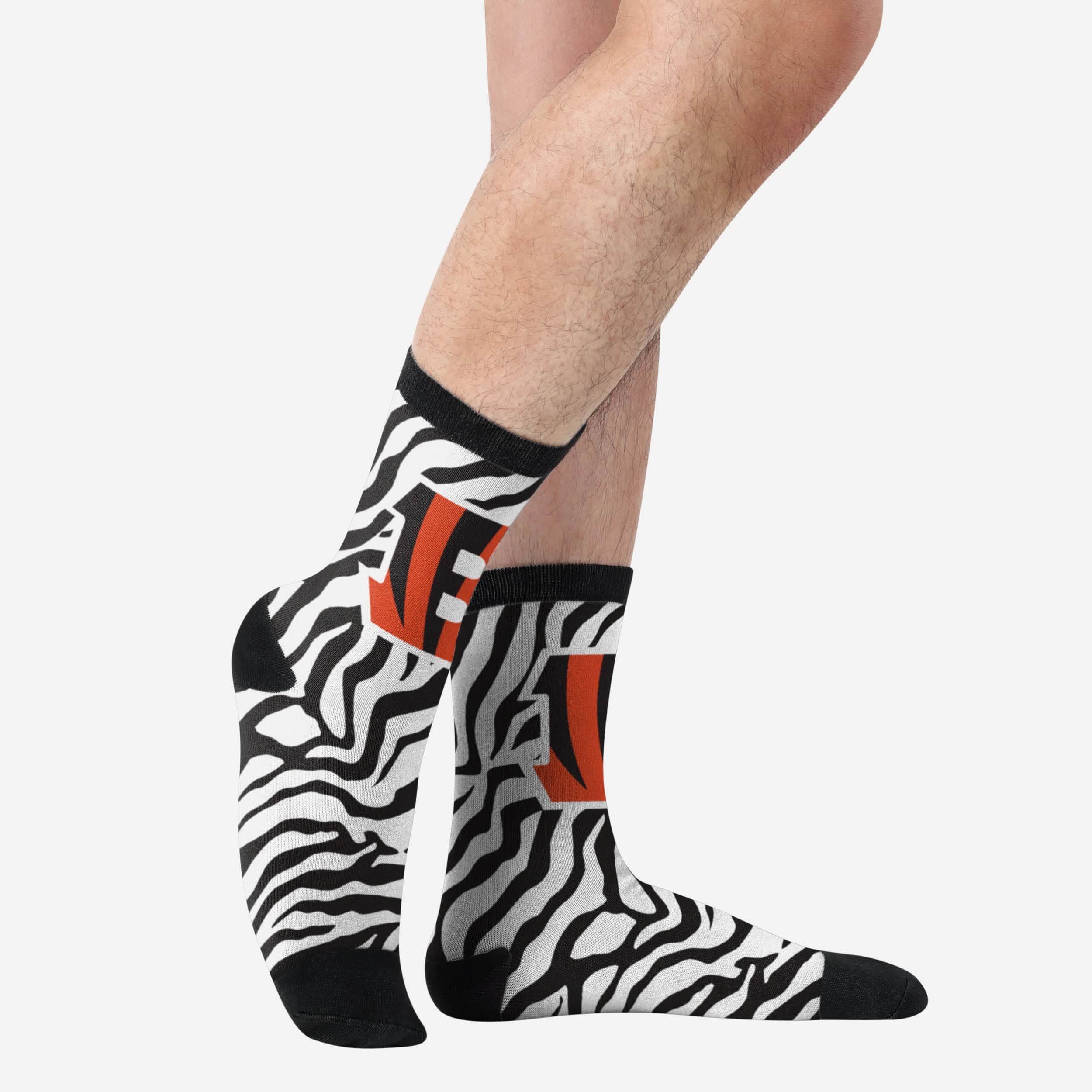 Cincinnati Bengals White Stripe Printed Socks - Stay Warm in Style