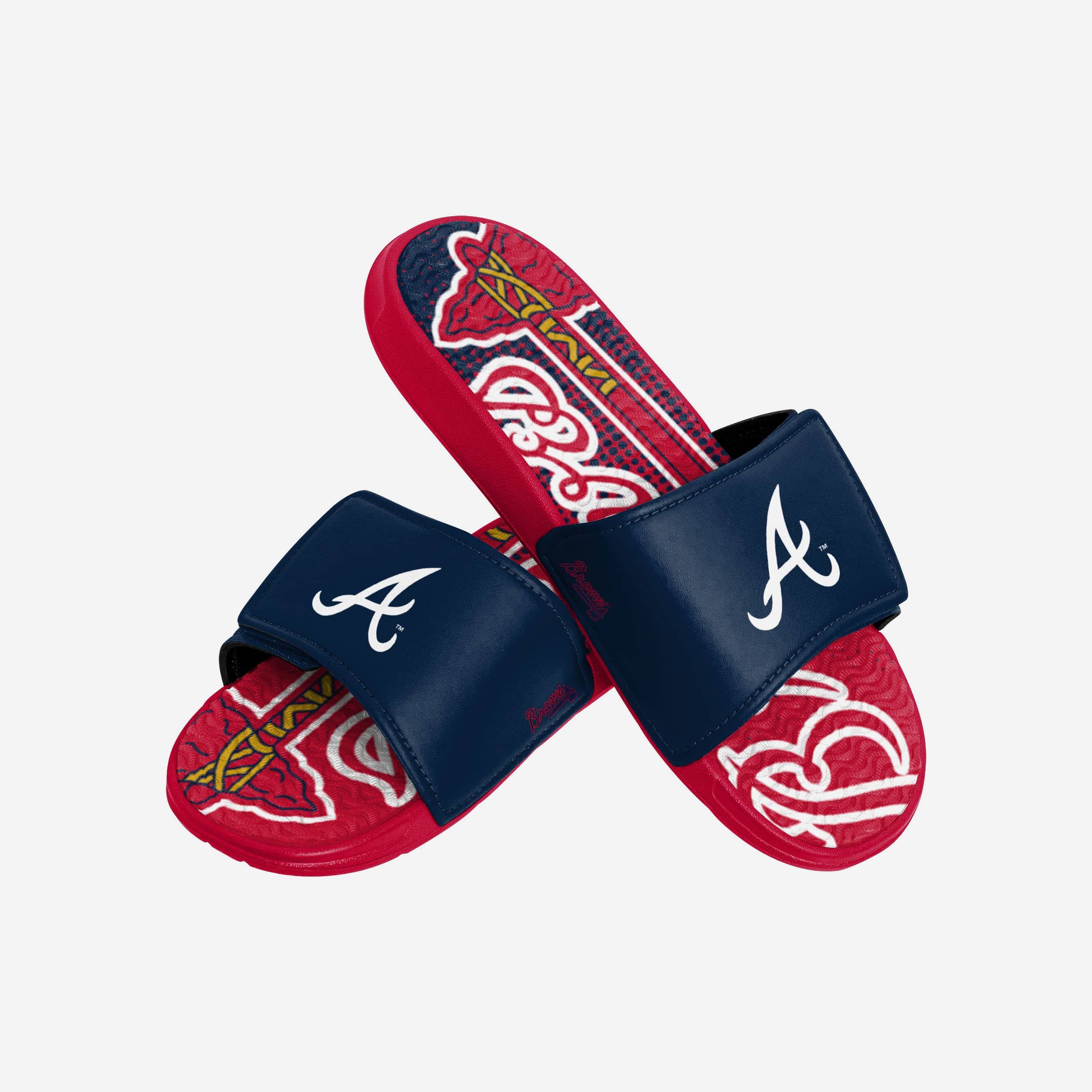 Atlanta Braves Gradient Wordmark Gel Slides - Comfort and Team Spirit!