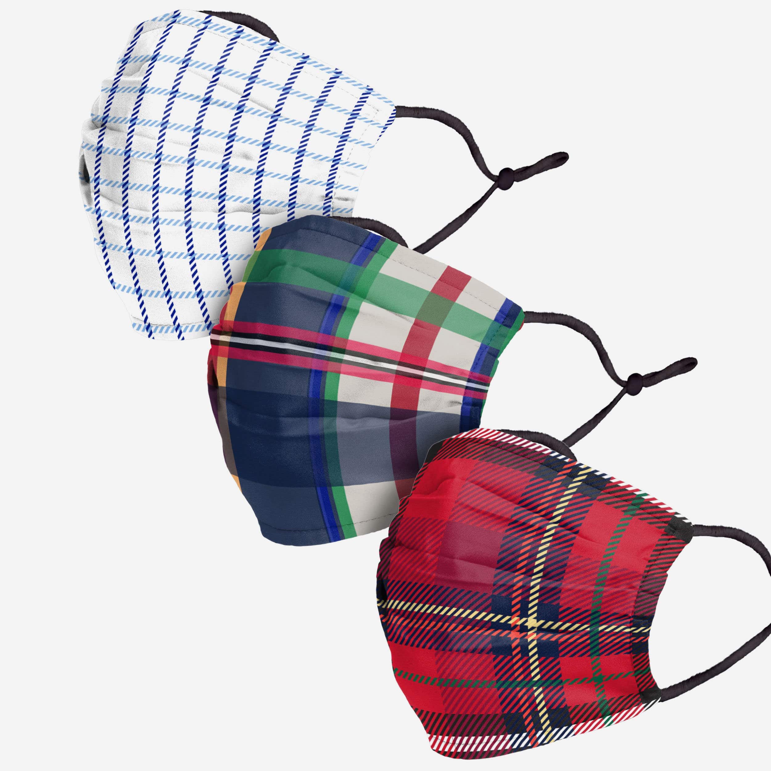 Stylish Plaid Adjustable 3-Pack Face Covers - Look Good, Feel Great!