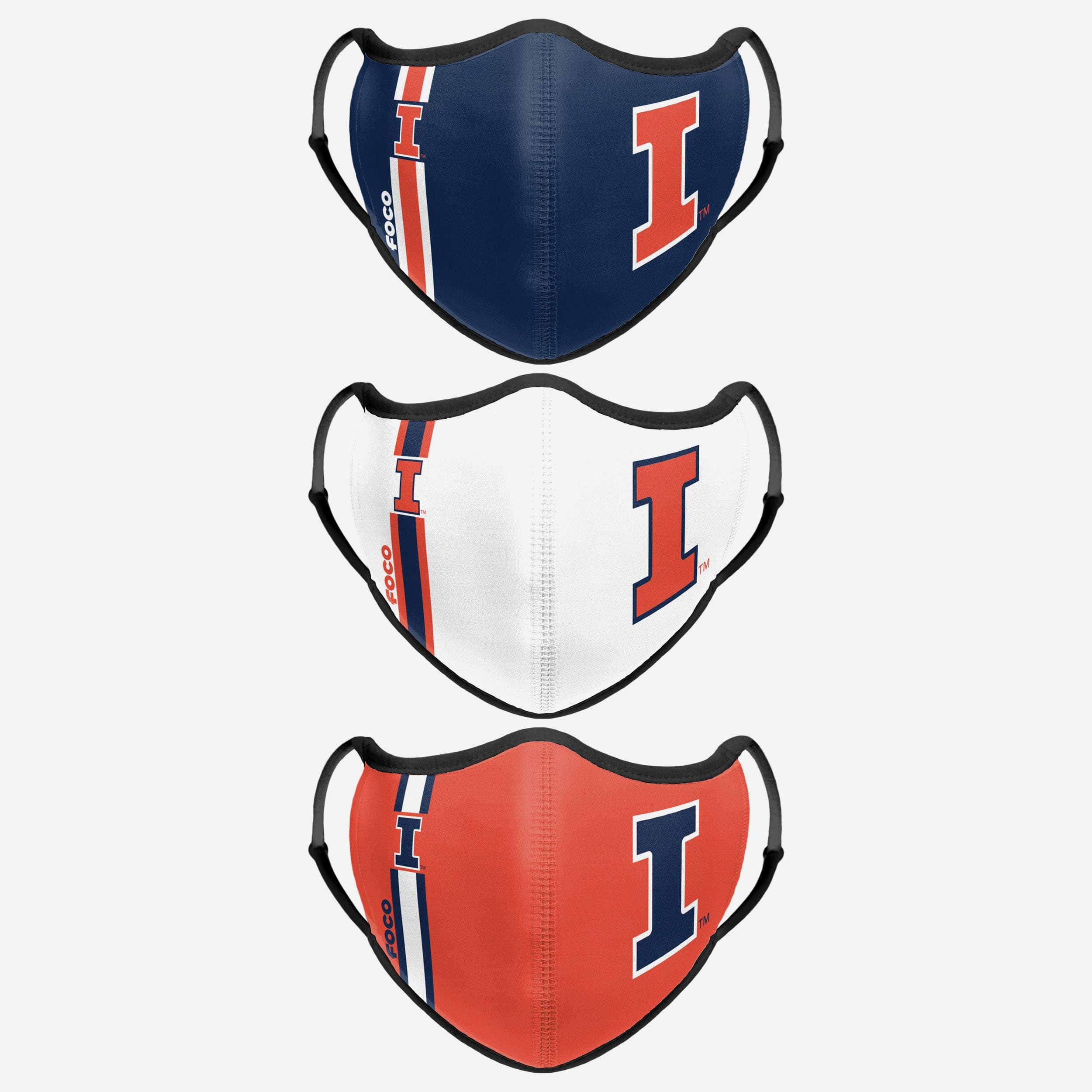 Illinois Fighting Illini 3-Pack Sports Face Cover - Represent Your Team in Style!