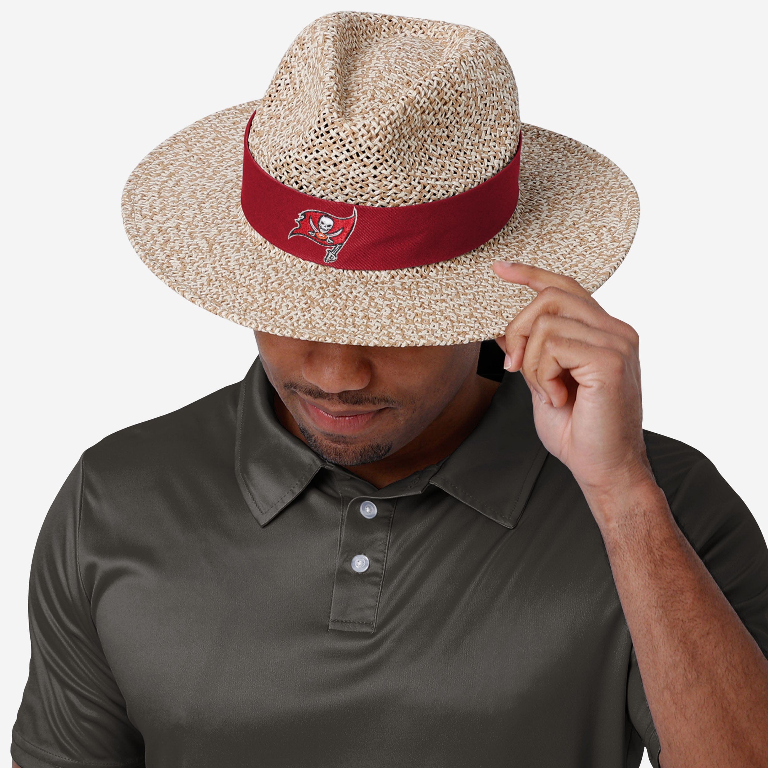 Tampa Bay Buccaneers Stylish Band Straw Hat