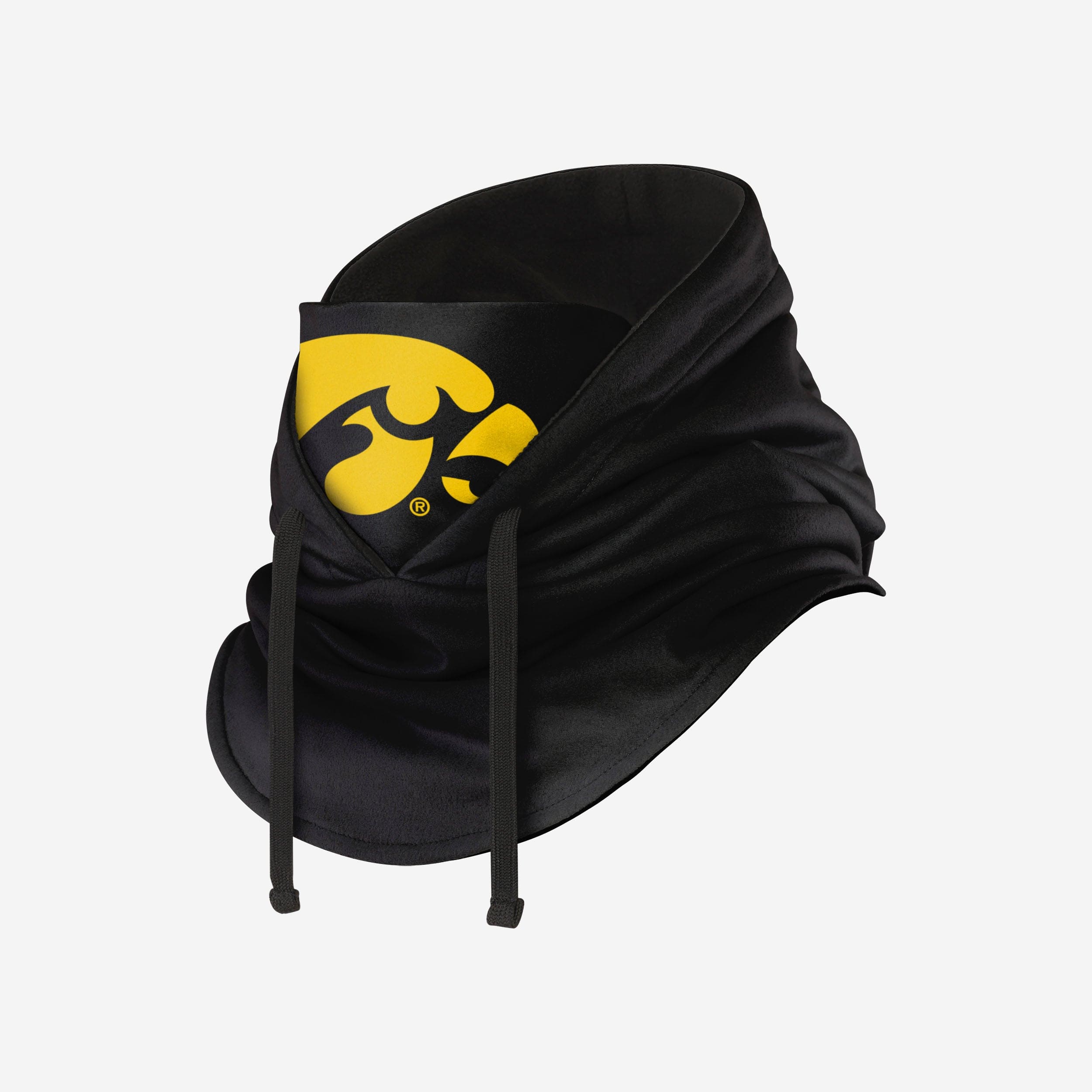 Iowa Hawkeyes Super-Chic Black Drawstring Hooded Gaiter