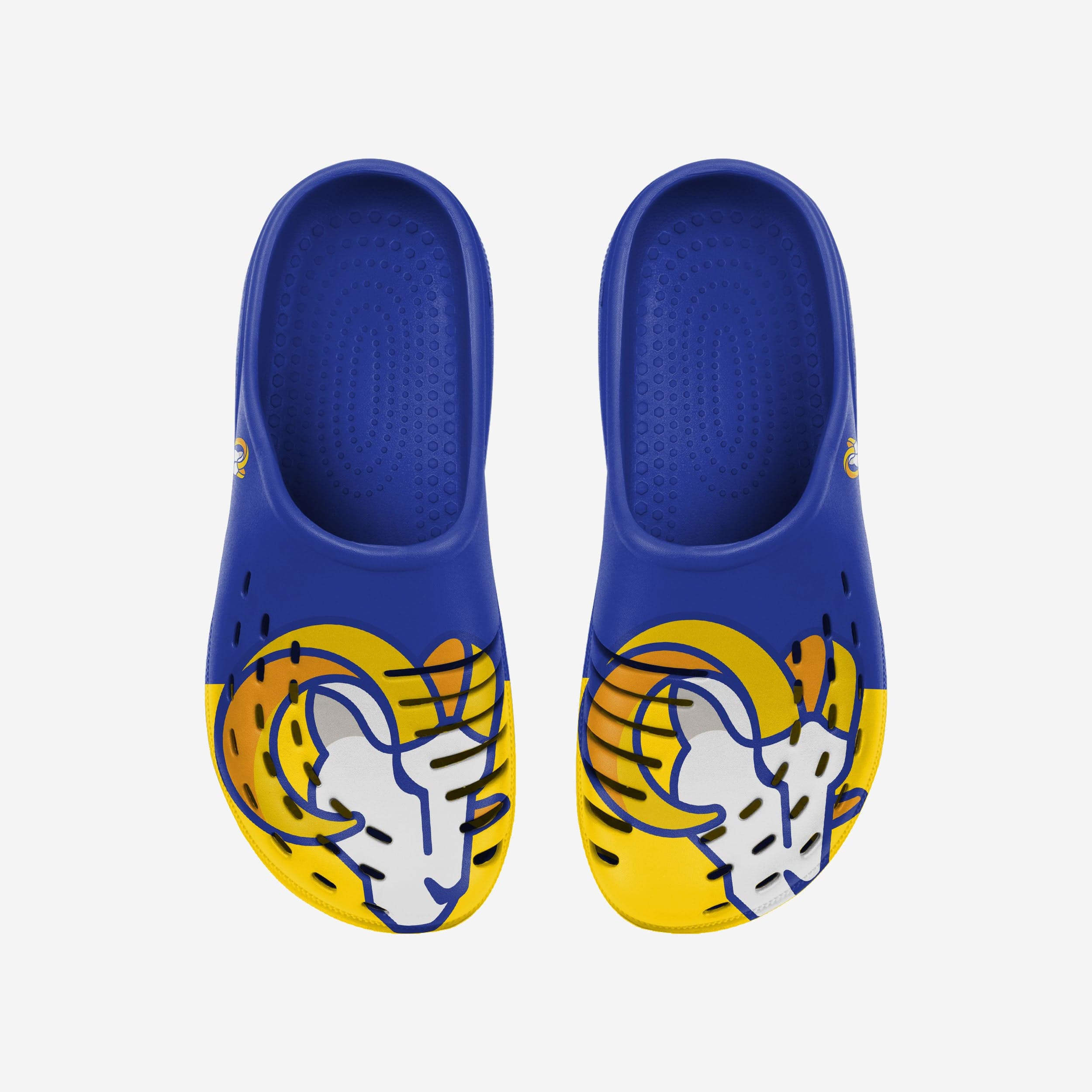 Stylish Los Angeles Rams Colorblock Big Logo Clogs - Cheer in Style!