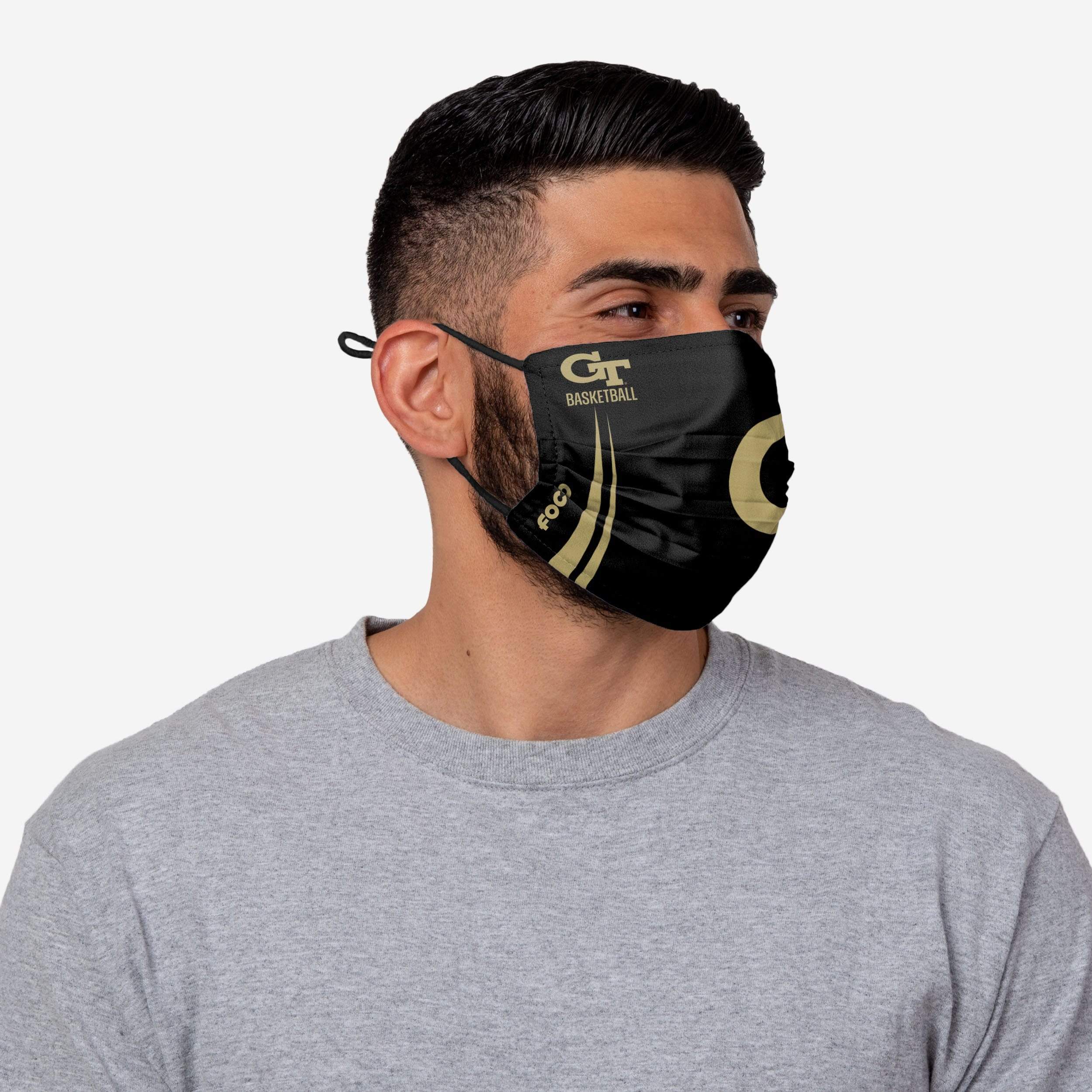 Georgia Tech Yellow Jackets Adjustable Black Basketball Face Cover - Represent Your Team in Style!