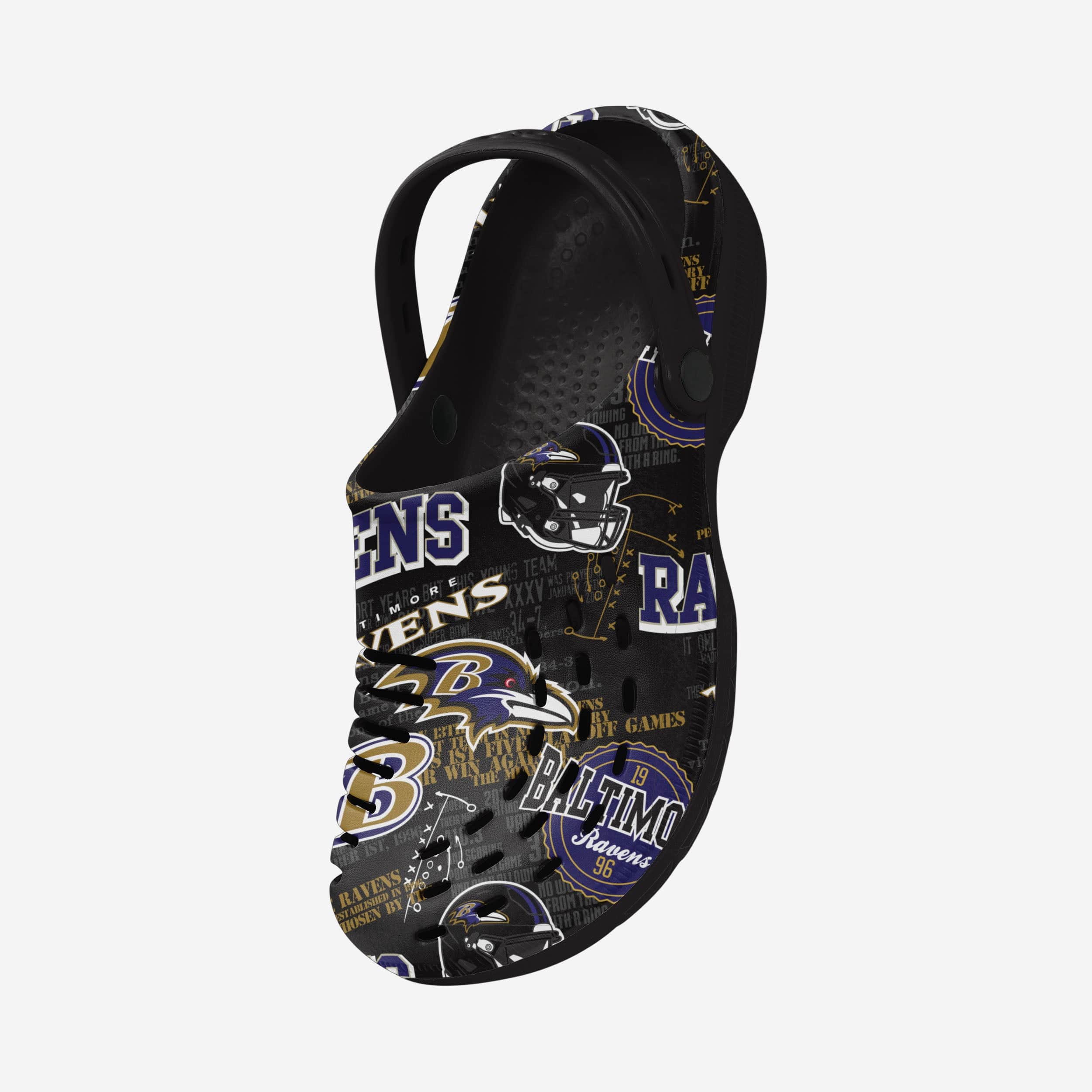 Baltimore Ravens Strap-On Historic Print Clogs