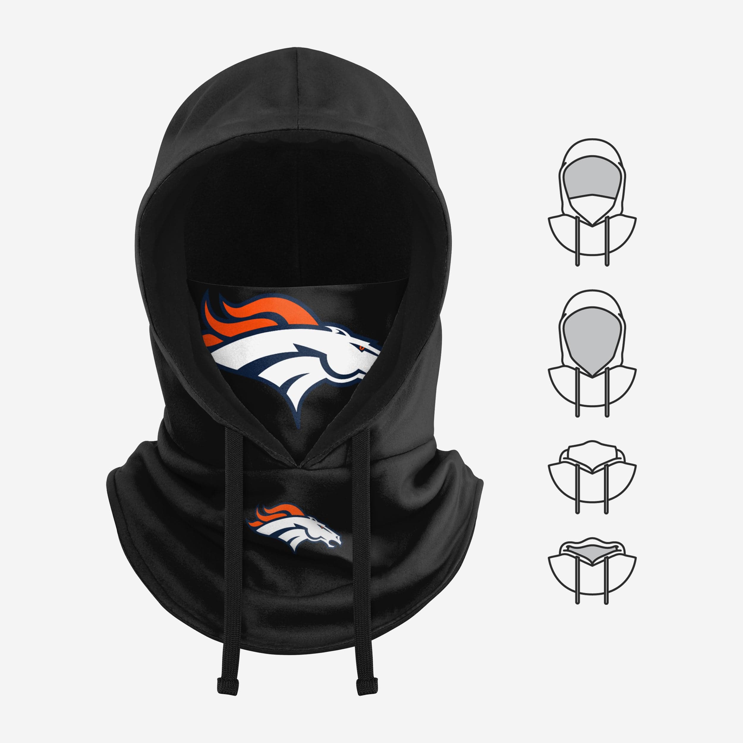 Denver Broncos Black Drawstring Hooded Gaiter - Your Ultimate Winter Essential