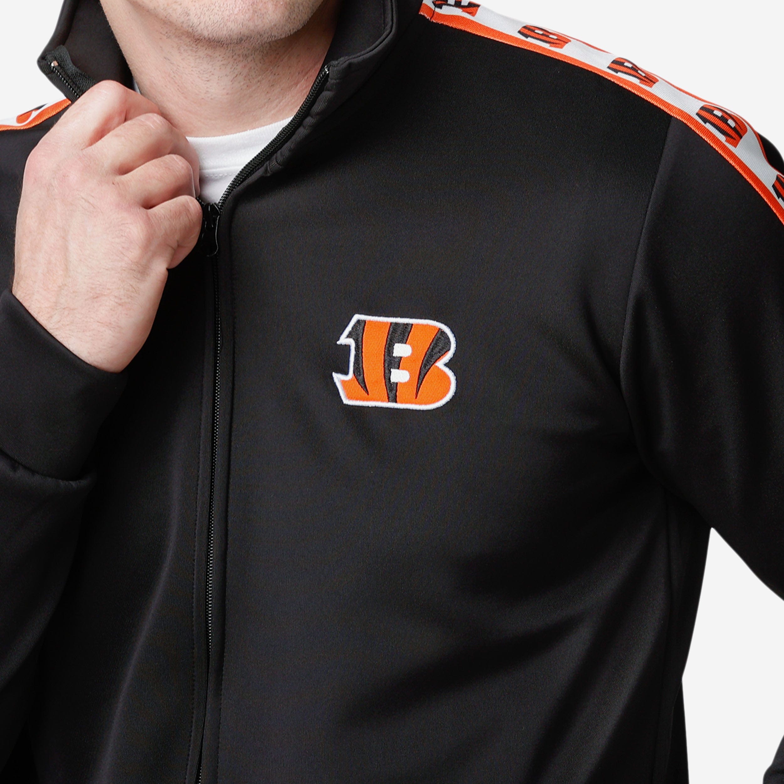 Exciting Cincinnati Bengals Stripe Logo Track Jacket