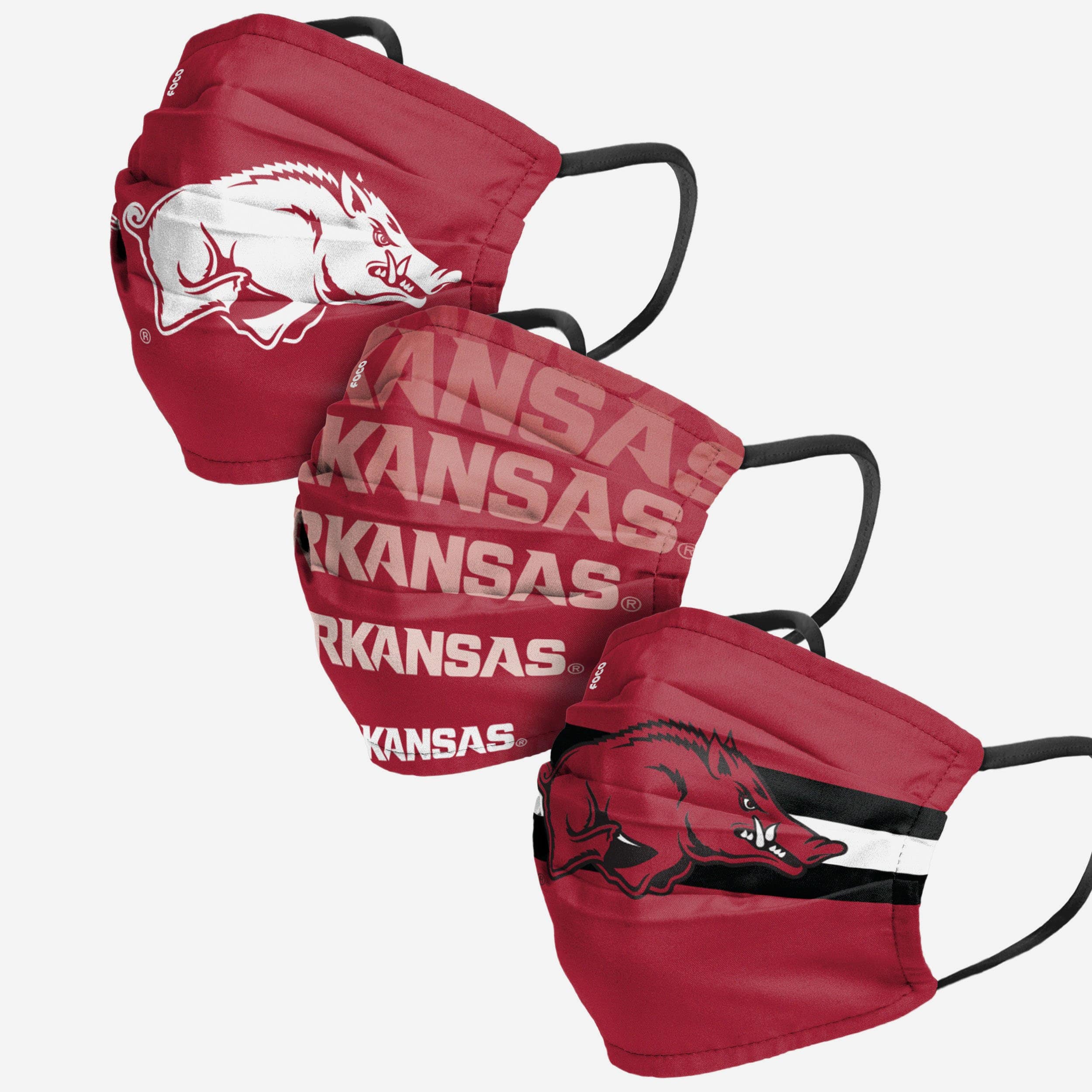 Arkansas Razorbacks Matchday 3-Pack Face Covers - Represent Your Team in Style!