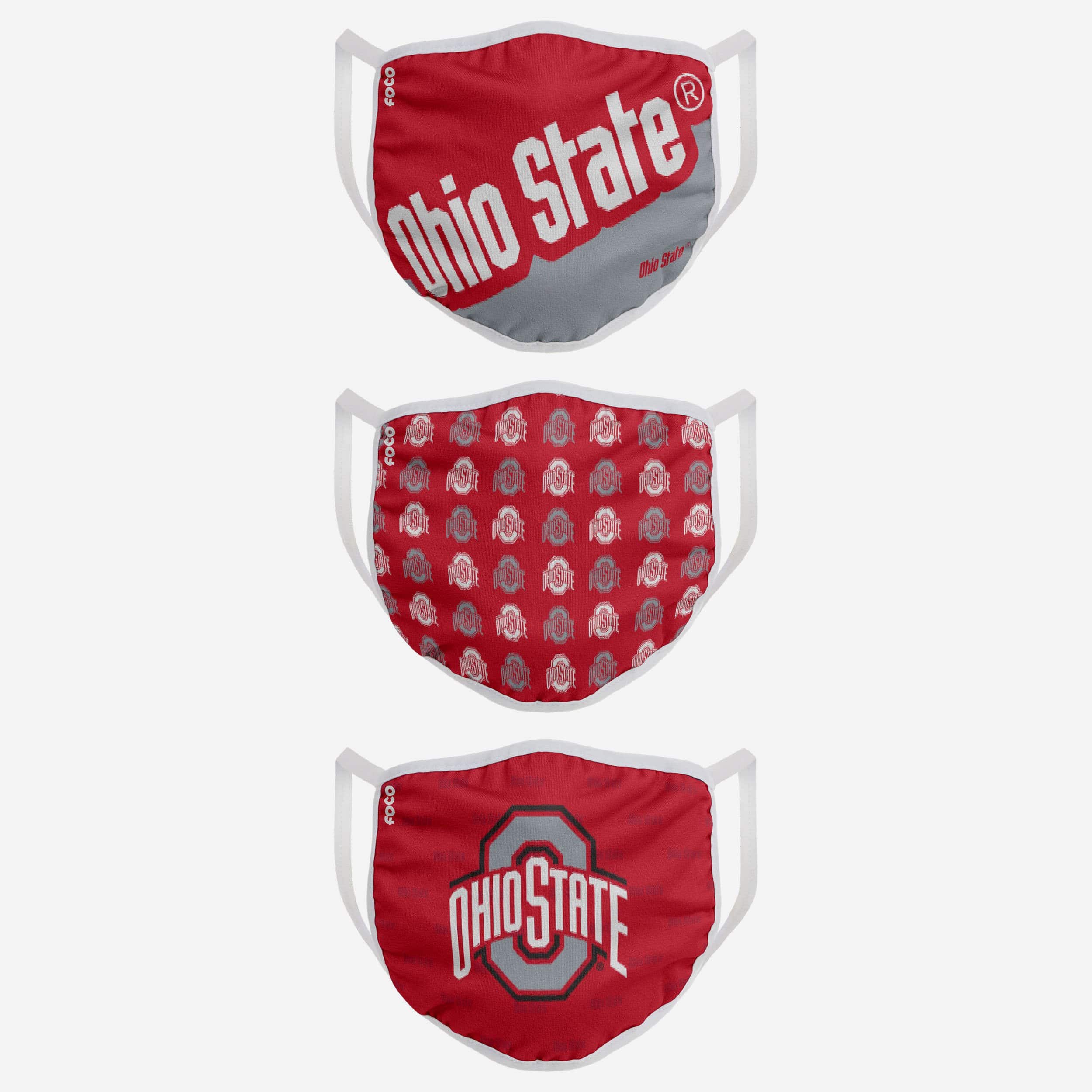 Ohio State Buckeyes Gametime 3-Pack Face Cover - Show Your Team Spirit!