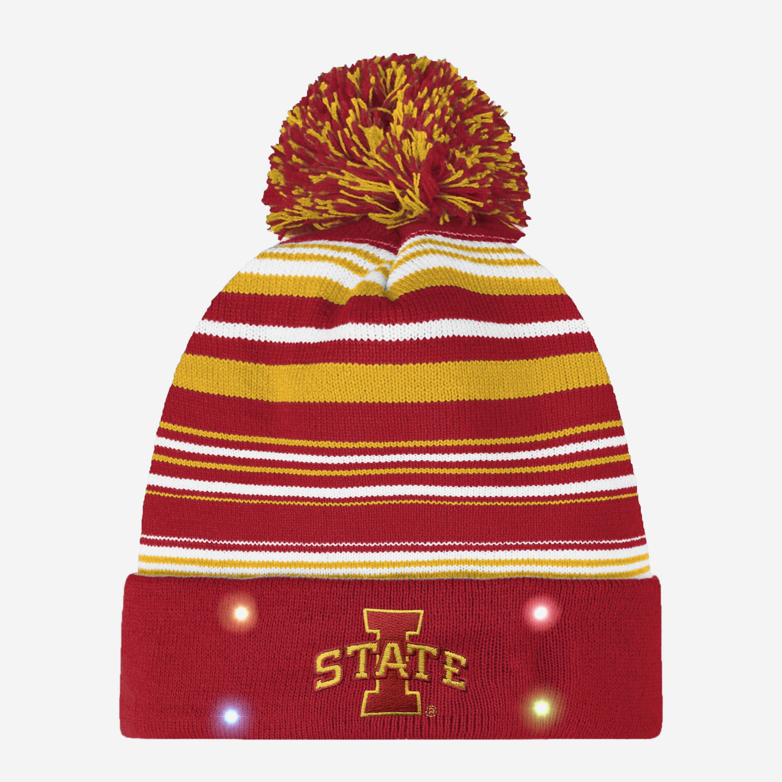 Iowa State Cyclones Super Cool Horizontal Stripe Light - Up Beanie
