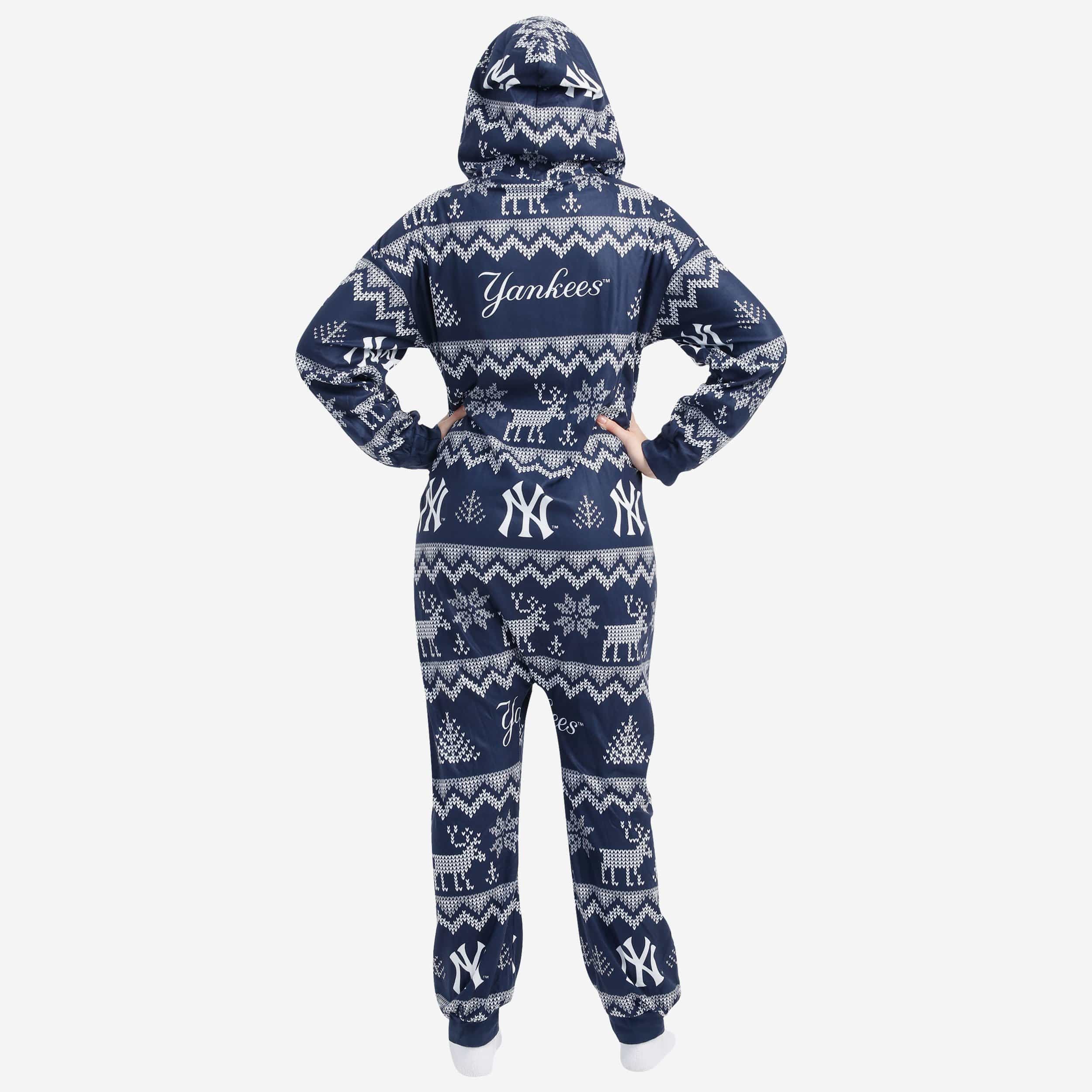 New York Yankees Festive One Piece Pajamas - Ideal for Holiday Fun