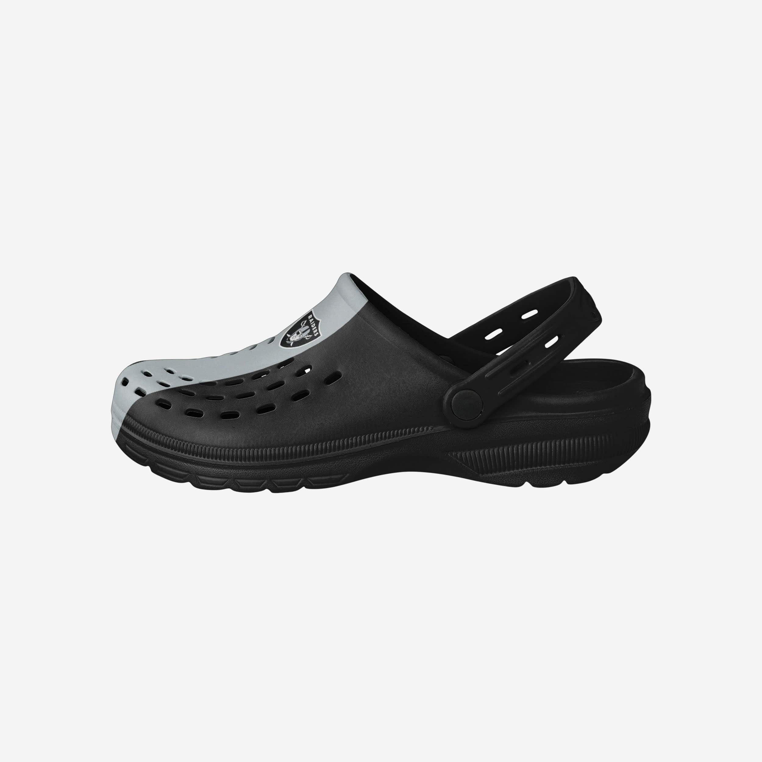 Las Vegas Raiders Team Stripe Clogs with Straps - Game - Ready Footwear