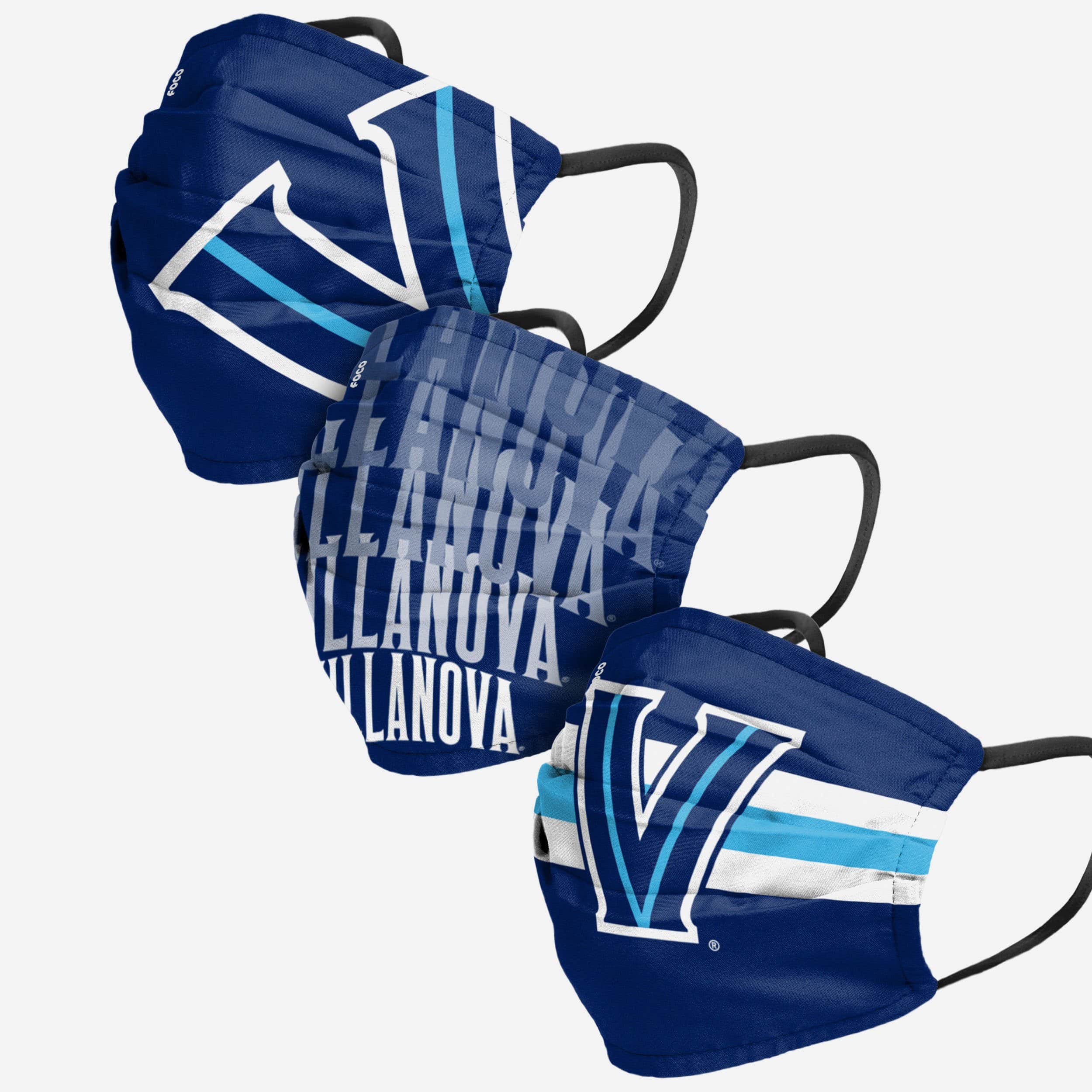 Villanova Wildcats Matchday 3-Pack Fashion Face Covers - Represent Your Team in Style!