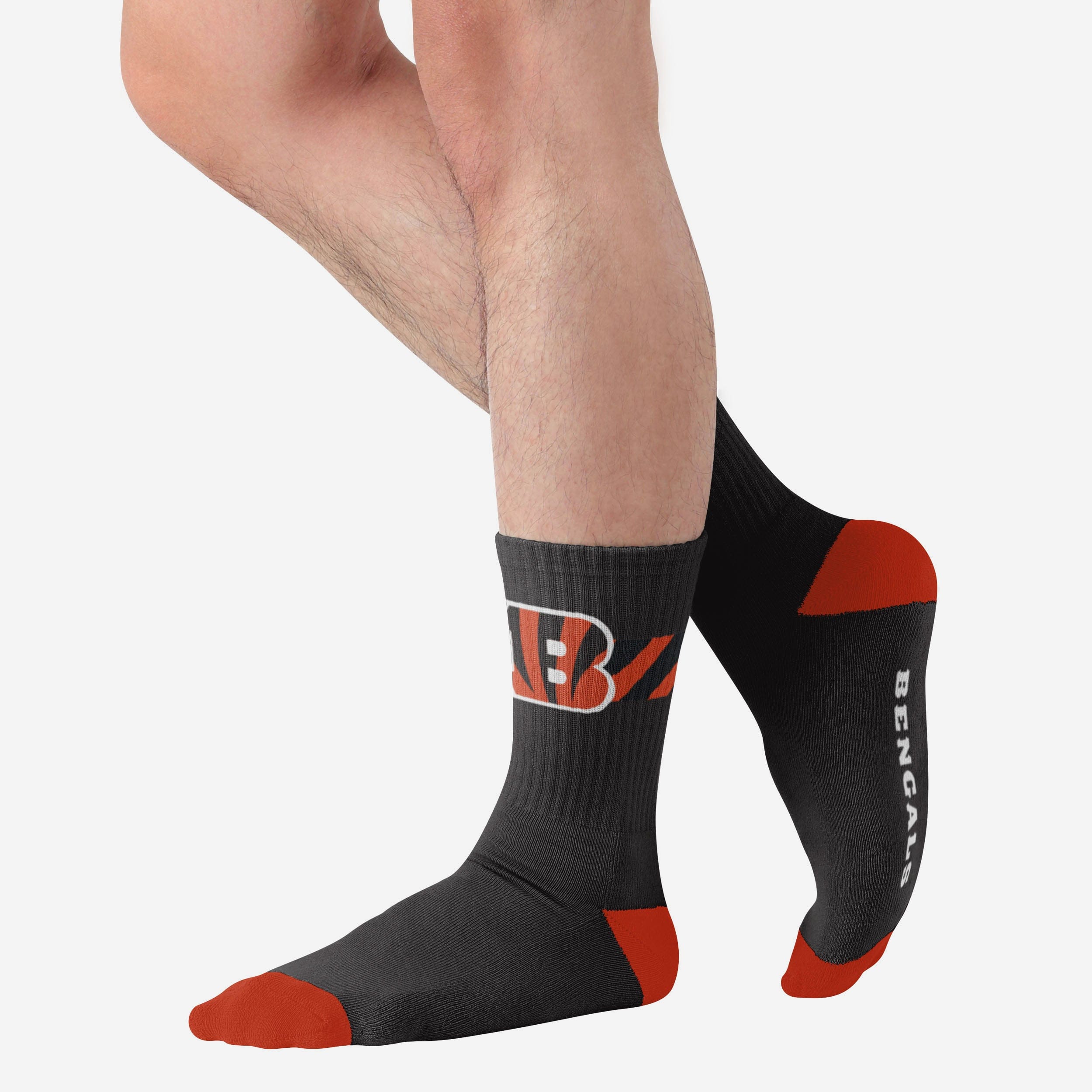 Stylish Cincinnati Bengals Team Stripe Crew Socks - Represent Your Team in Style!