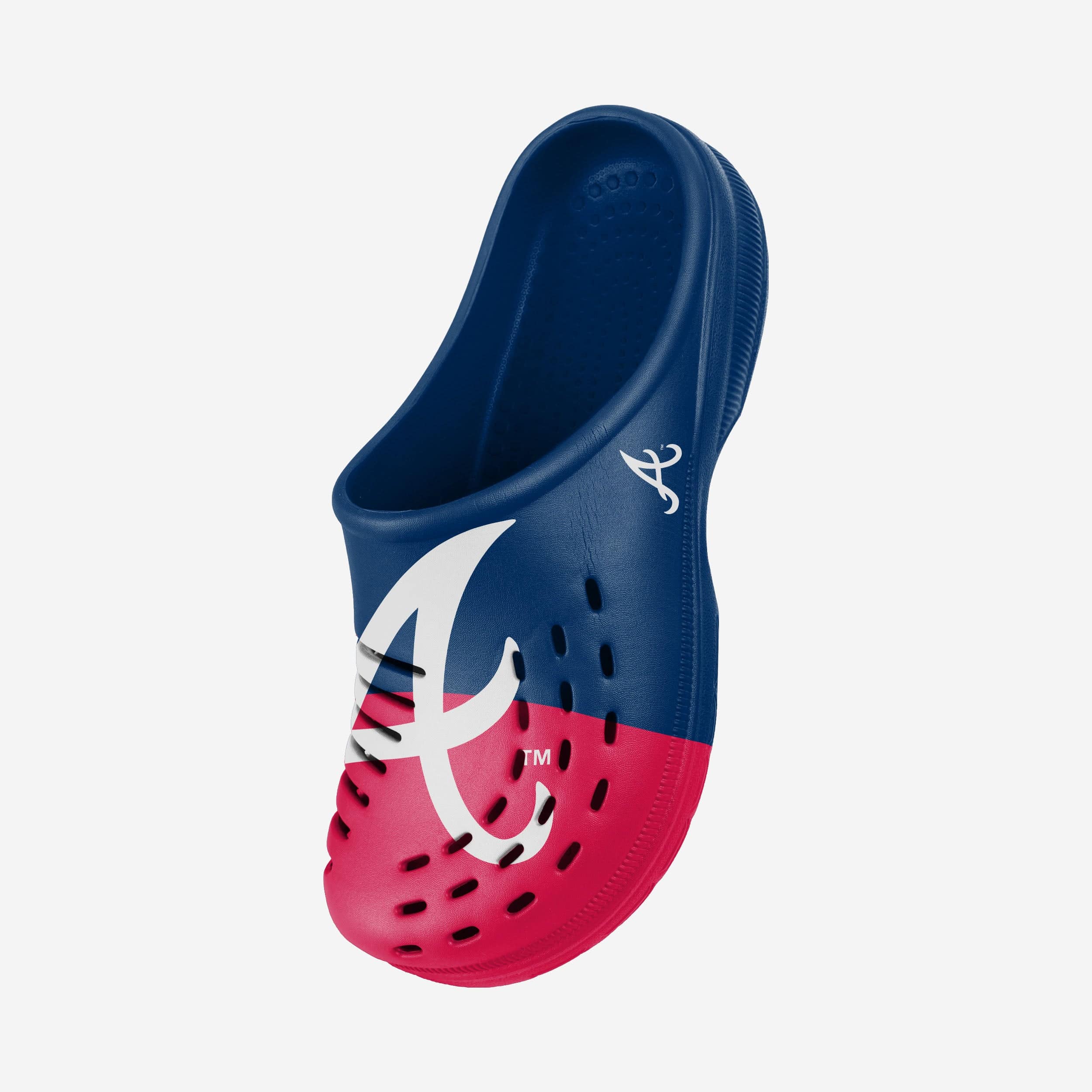 Stylish Atlanta Braves Men's Colorblock Big Logo Clogs - Cheer in Style!