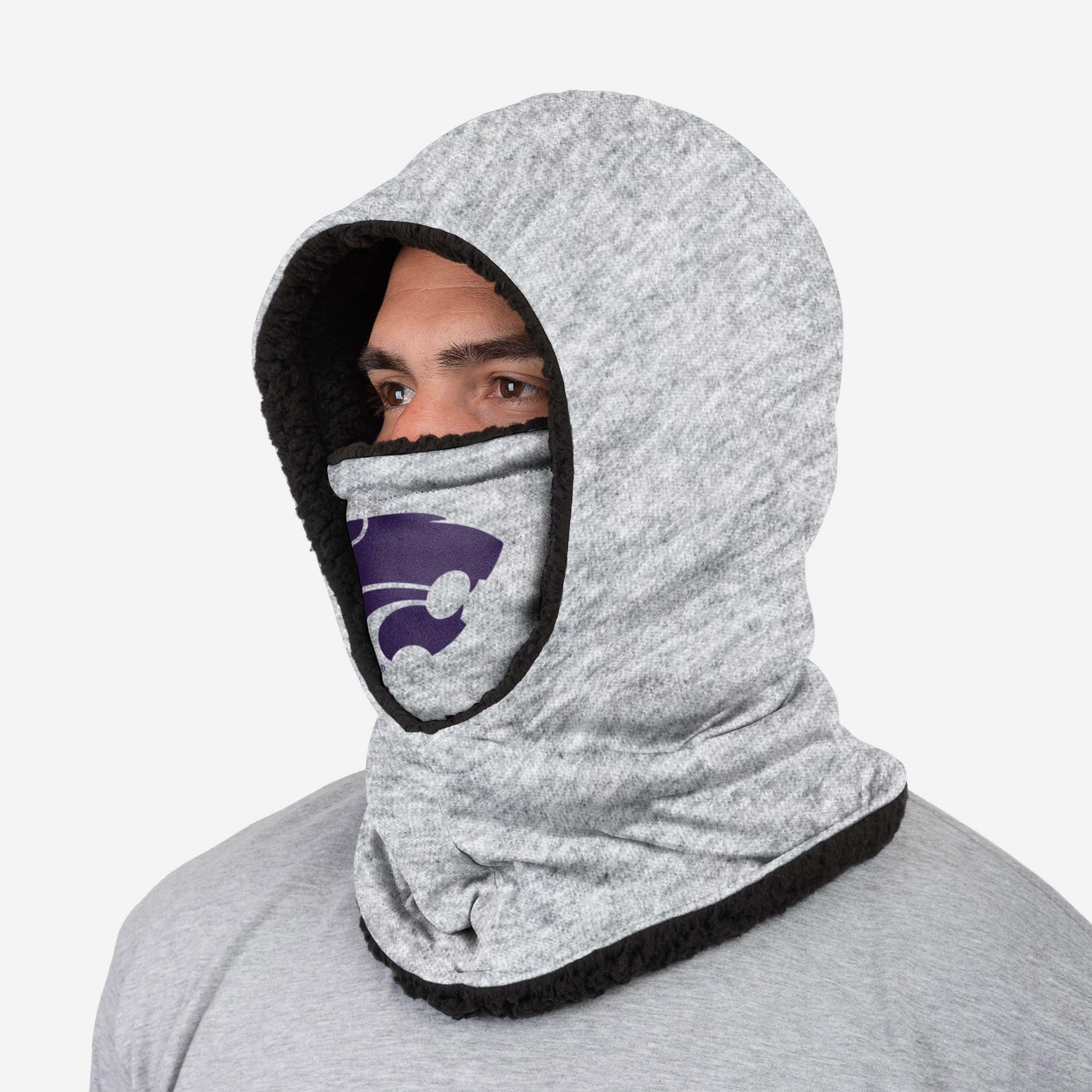 Kansas State Wildcats Heather Grey Big Logo Hooded Gaiter - Your Ideal Cold-Weather Companion