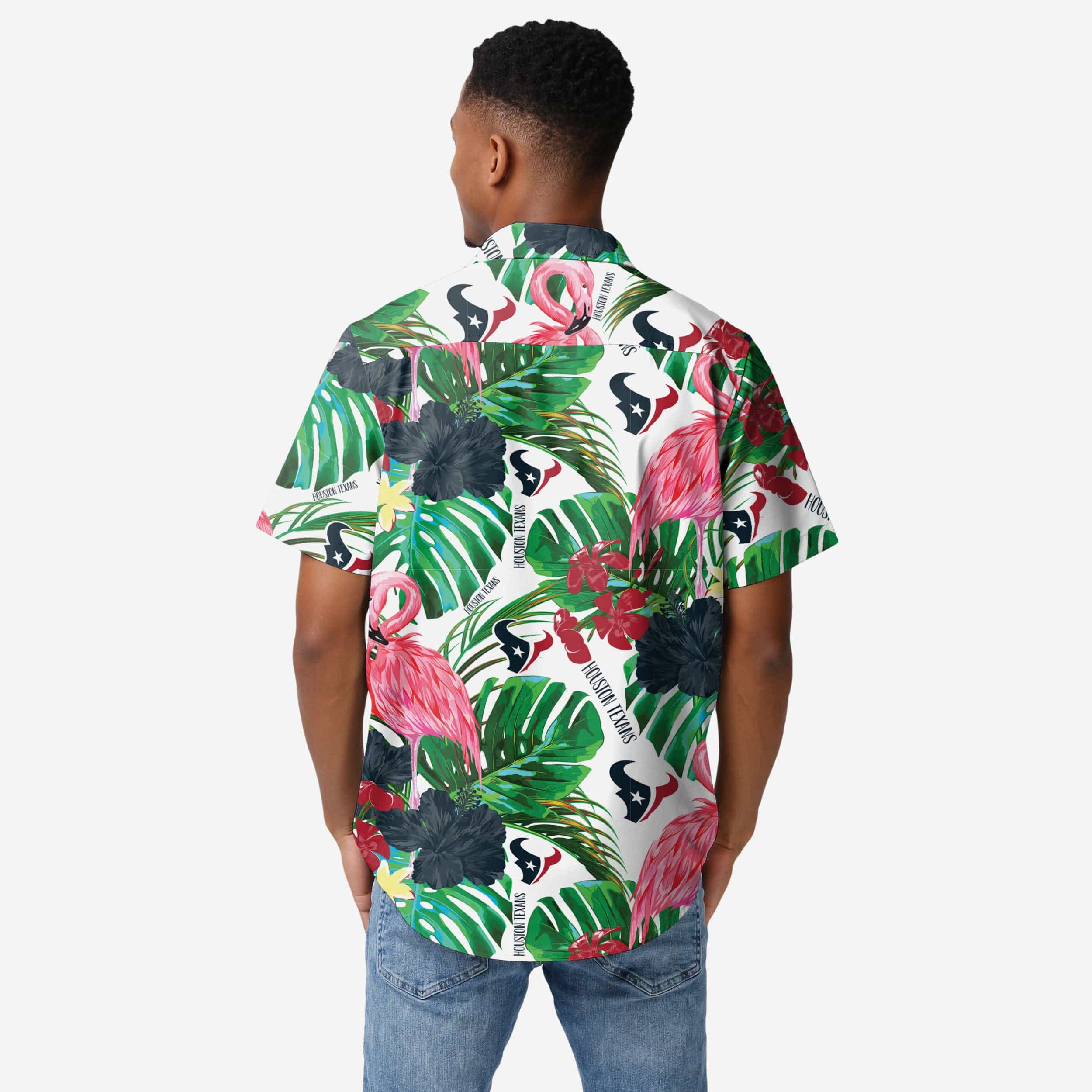 Houston Texans Flamingo Party Button-Up Shirt