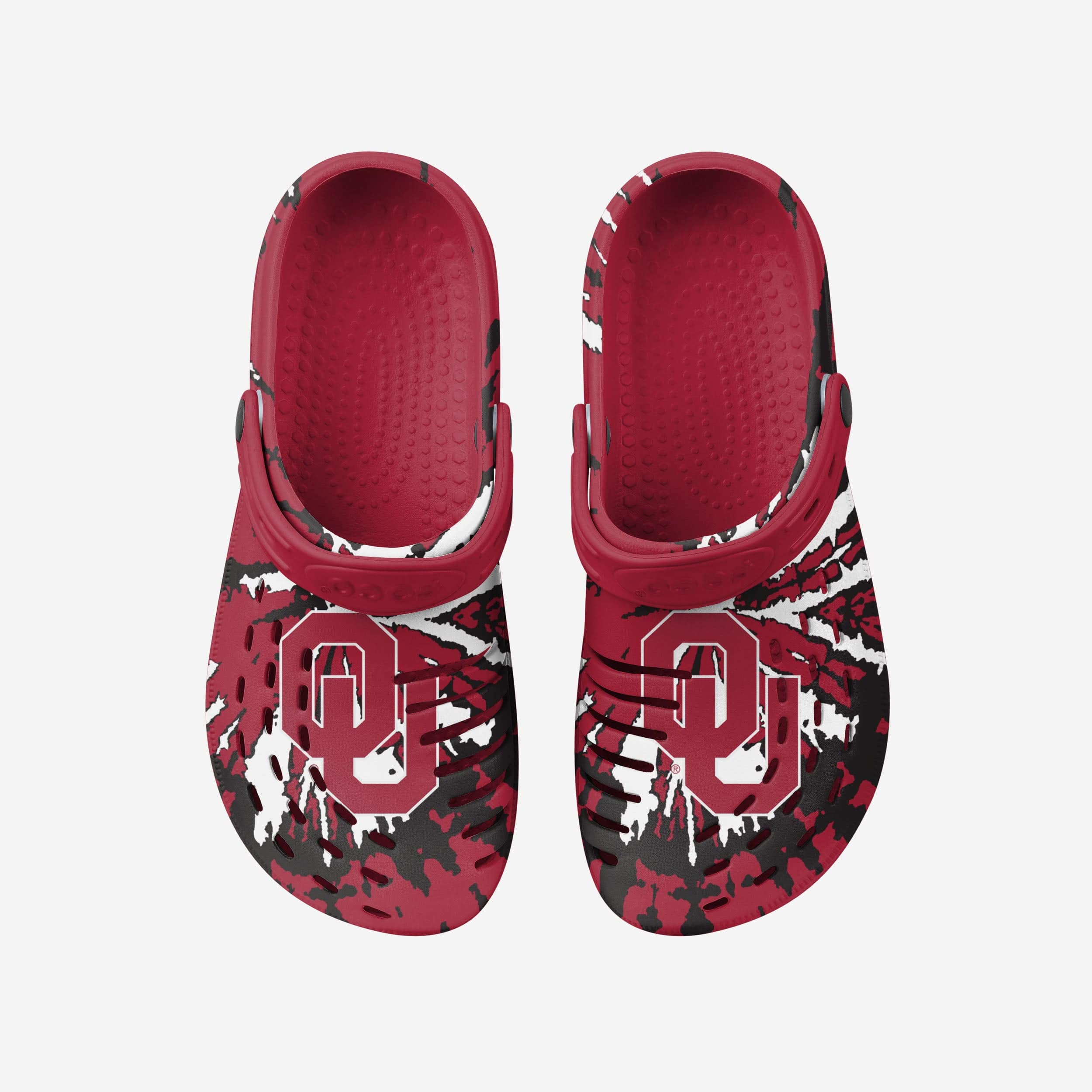 Gorgeous Oklahoma Sooners Tie - Dye Clogs with Straps