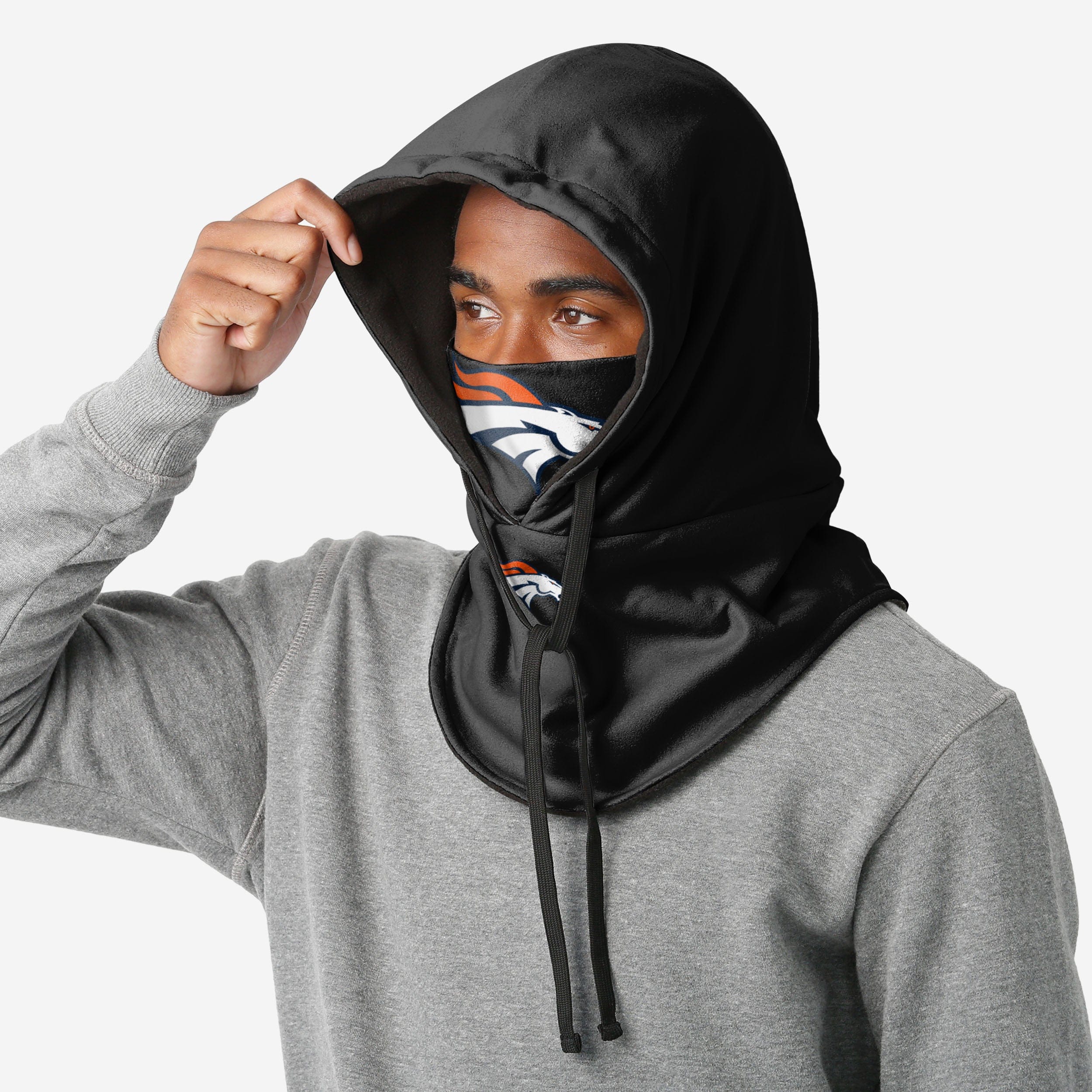 Denver Broncos Black Drawstring Hooded Gaiter - Your Ultimate Winter Essential