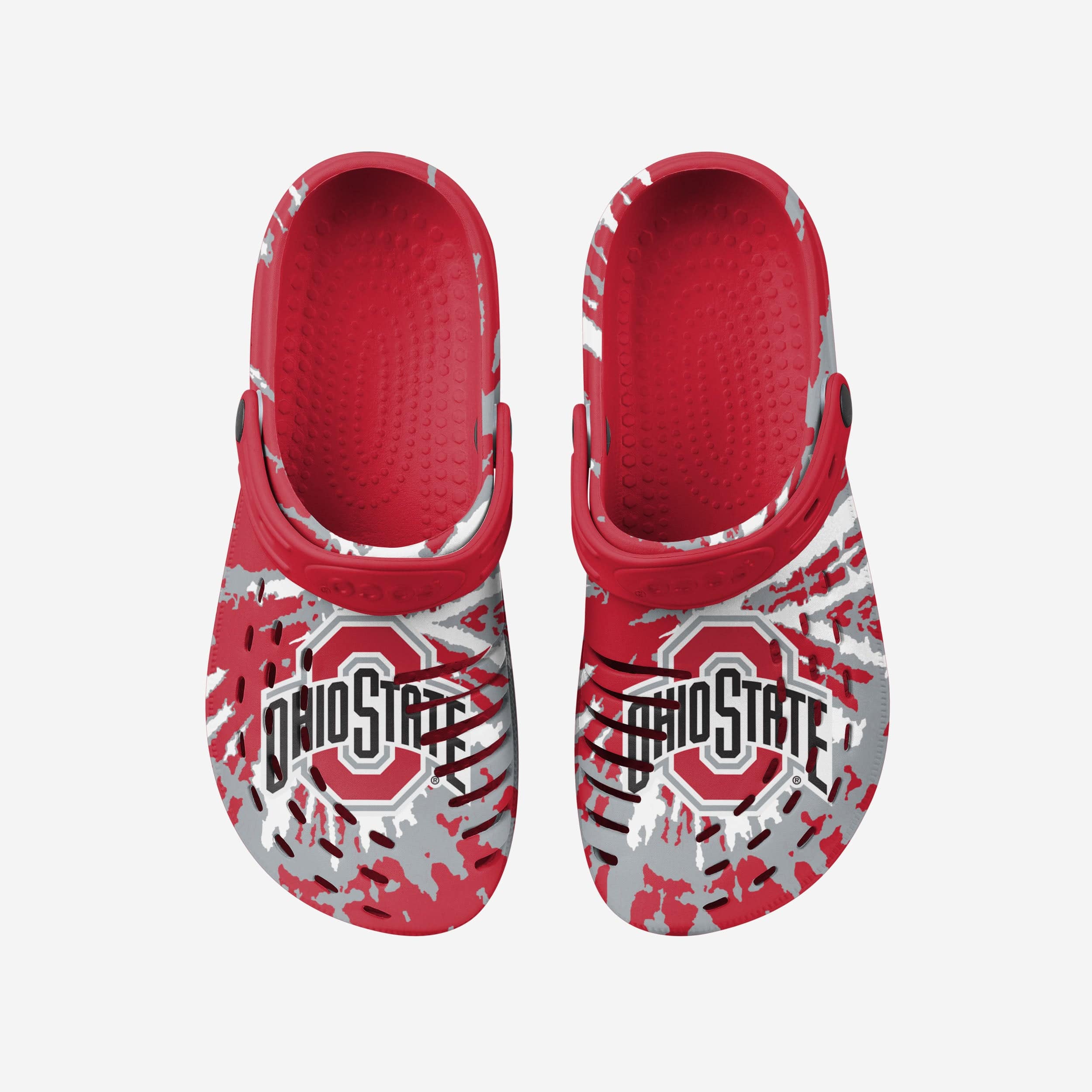 Groovy Ohio State Buckeyes Tie - Dye Clogs with Straps