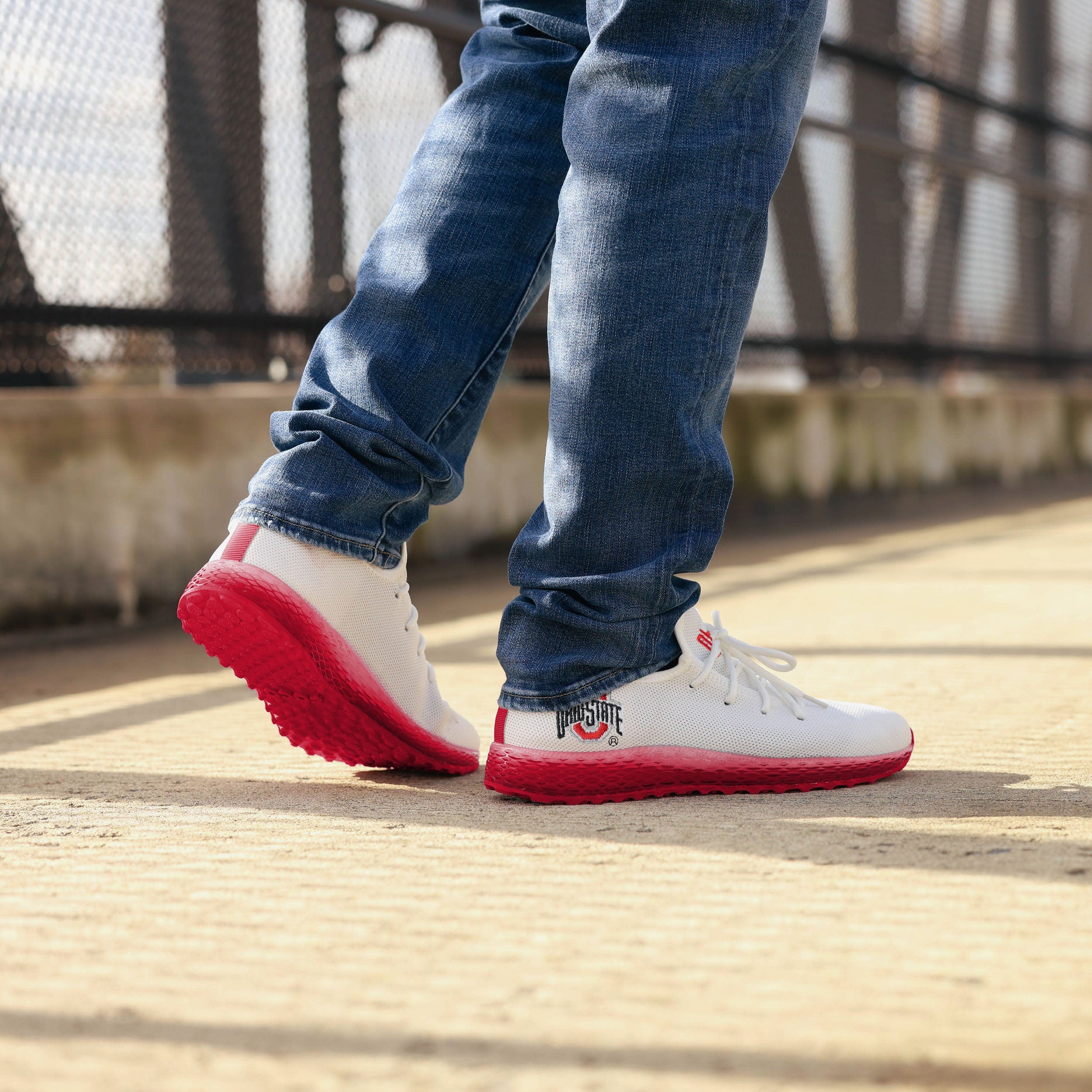 Ohio State Buckeyes Gradient Midsole White Game-Day Sneakers