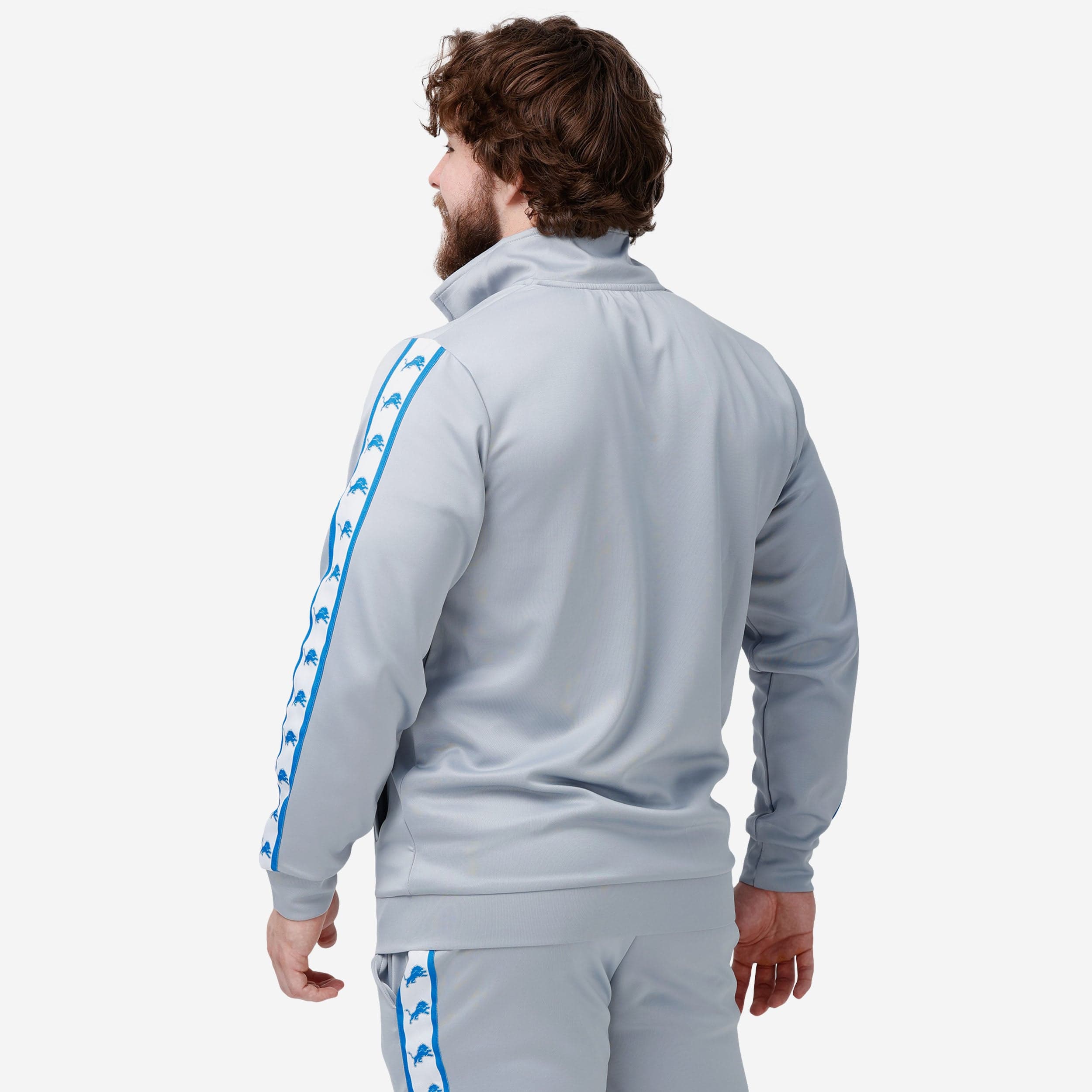 Detroit Lions Stylish Stripe Logo Track Jacket - Must - Have for Fans