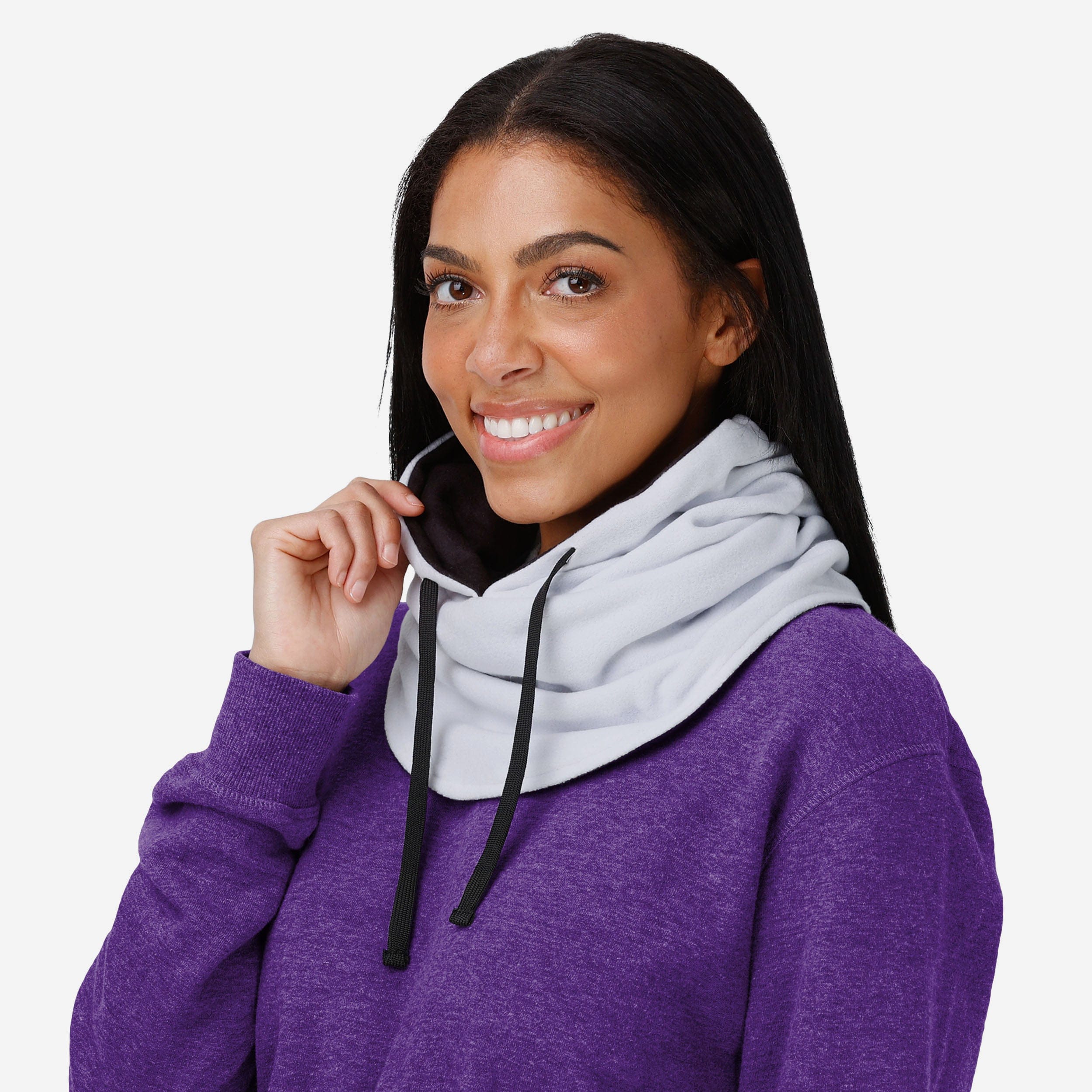 Minnesota Vikings White Drawstring Hooded Gaiter - The Ultimate Winter Essential