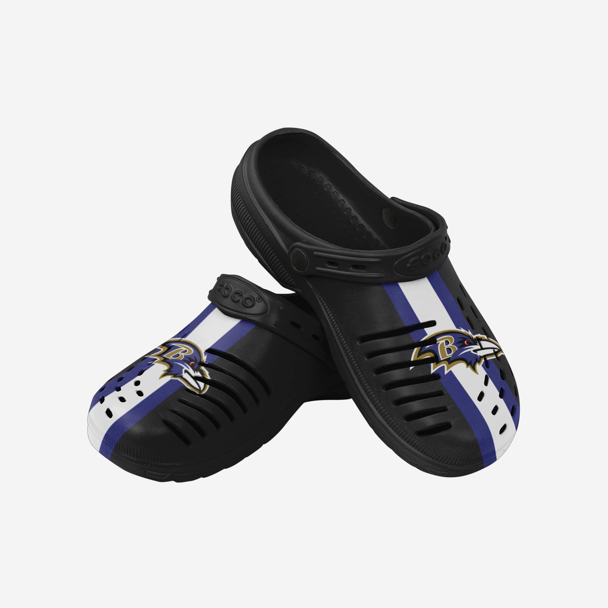 Baltimore Ravens Team Stripe Clogs: The Ultimate Sports Companion with Straps