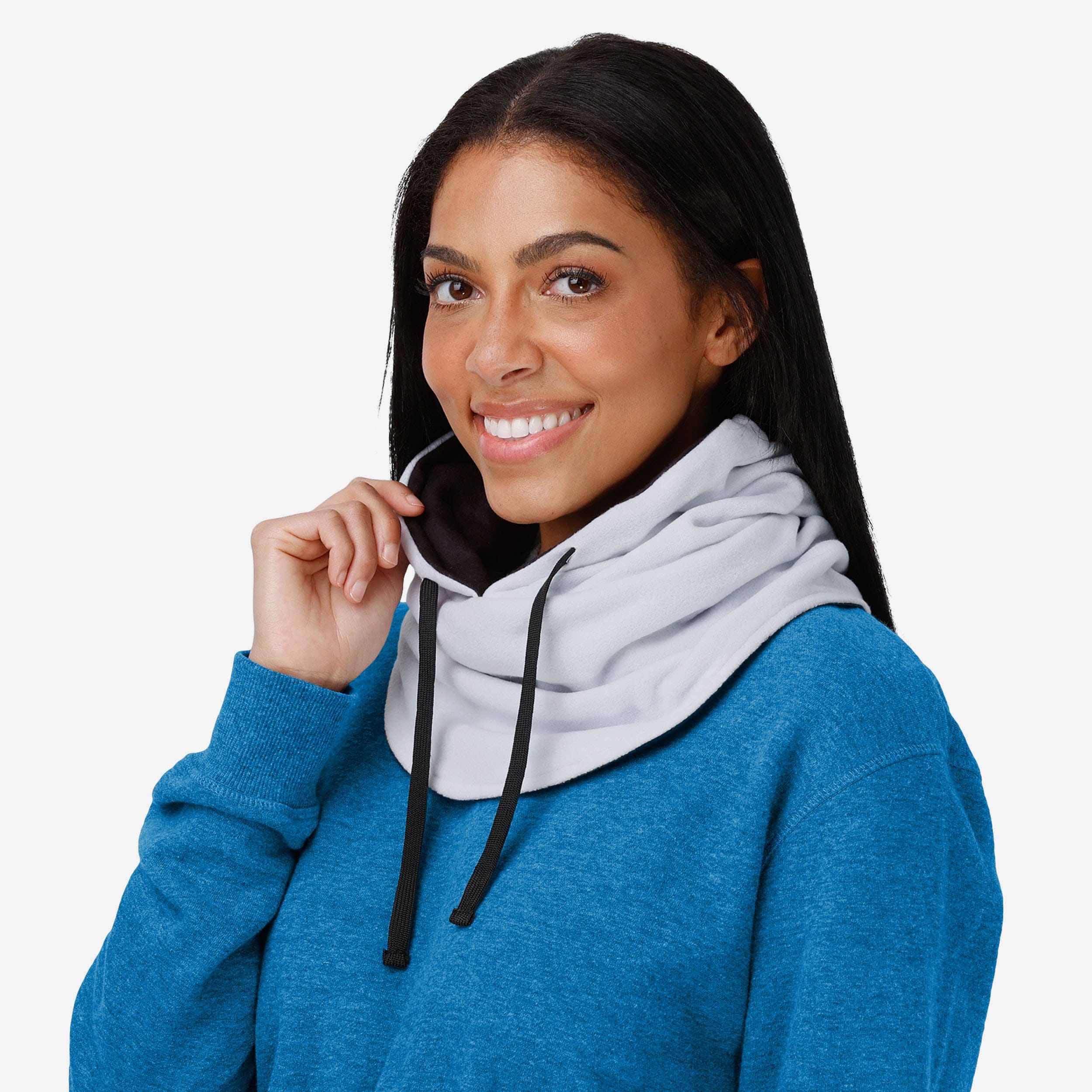 Detroit Lions Stunning White Drawstring Hooded Gaiter - Show Your Team Spirit!