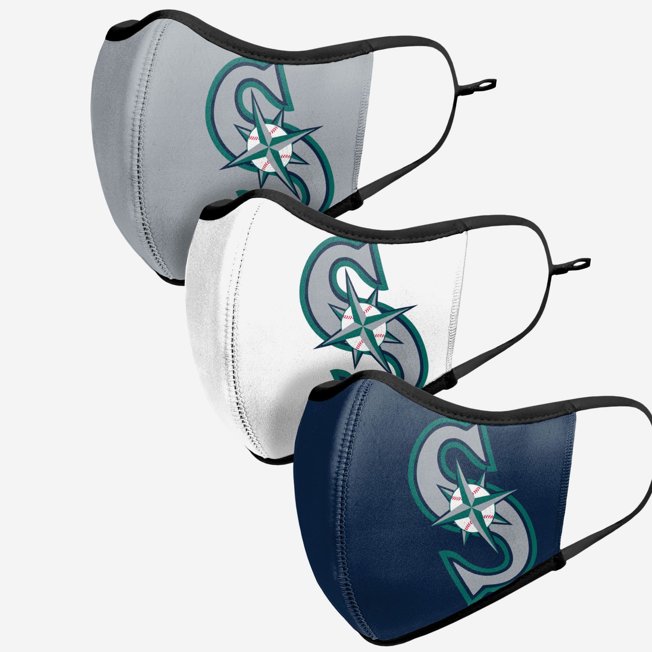 Seattle Mariners 3-Pack Sporty Face Covers - Show Your Team Spirit!