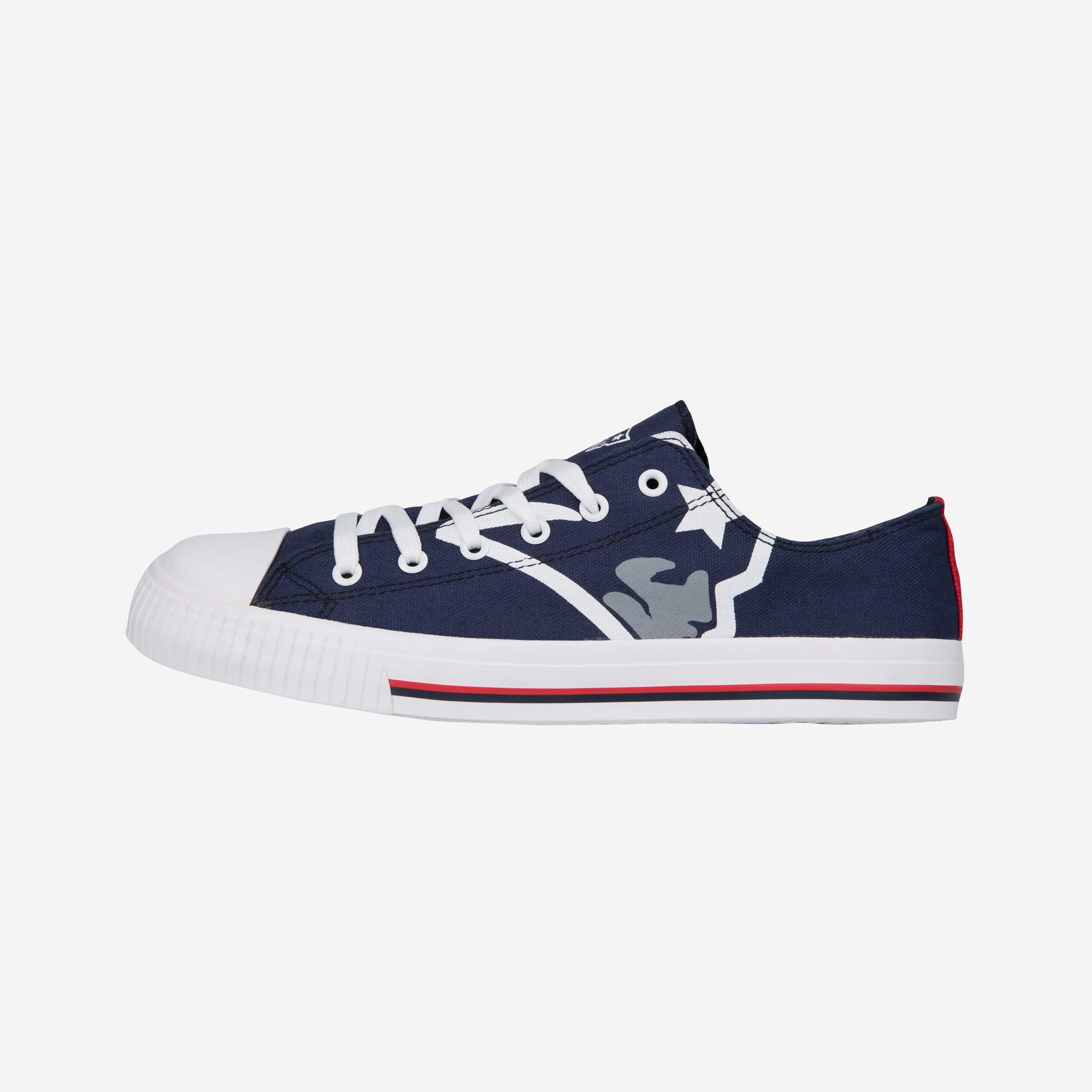 New England Patriots Men's Stylish Low-Top Big Logo Canvas Shoes