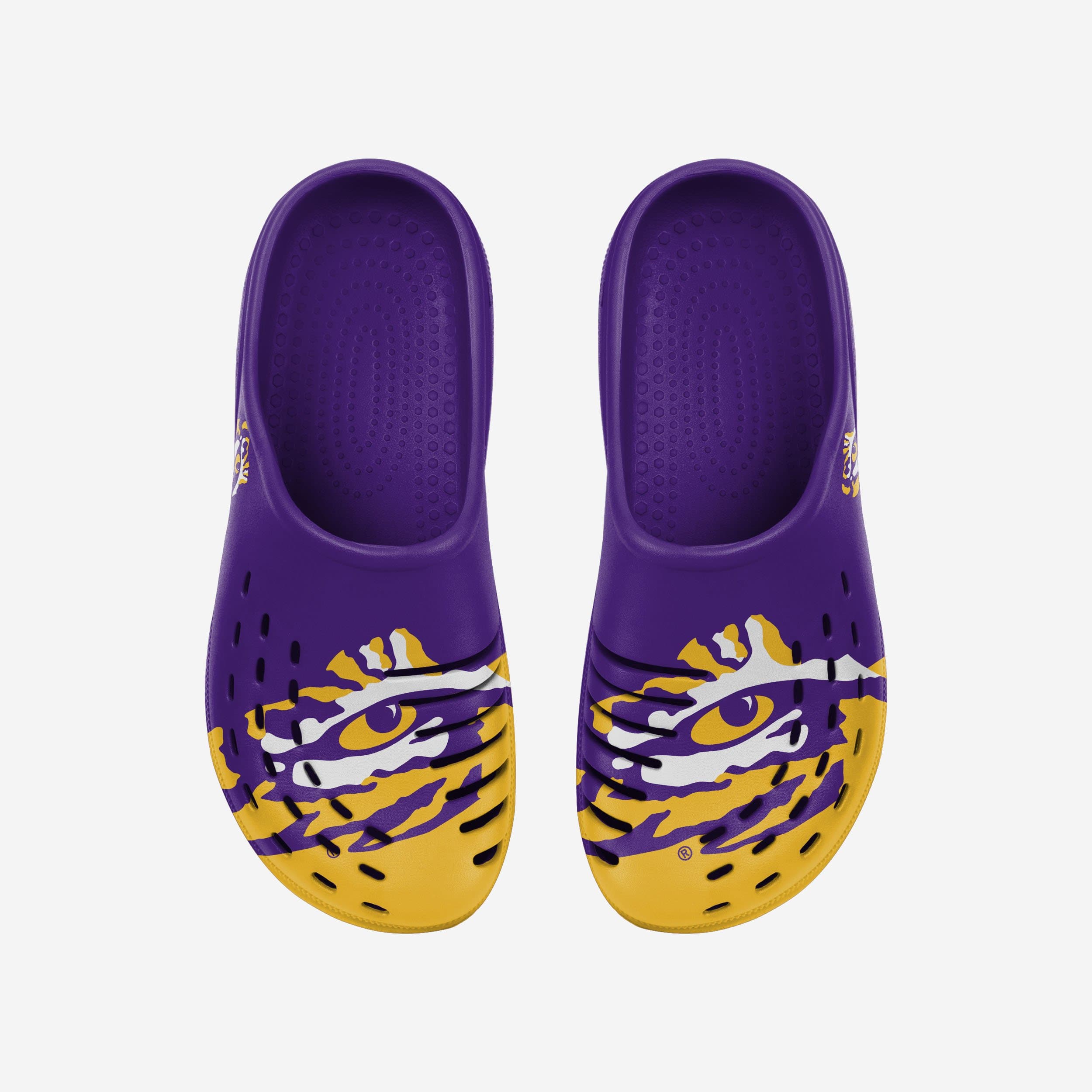 LSU Tigers Stylish Colorblock Big Logo Clogs
