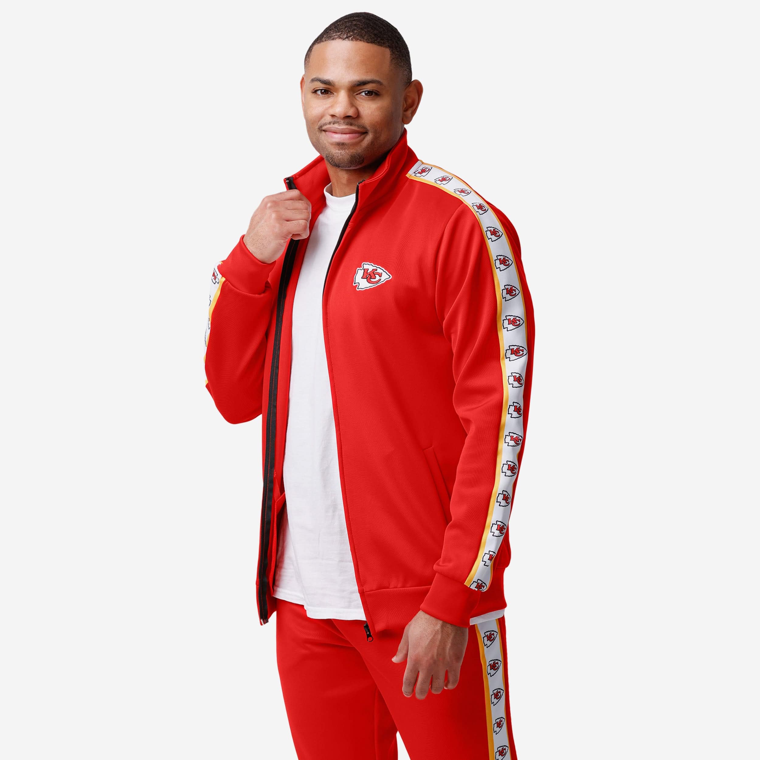 Kansas City Chiefs Stylish Stripe Logo Track Jacket