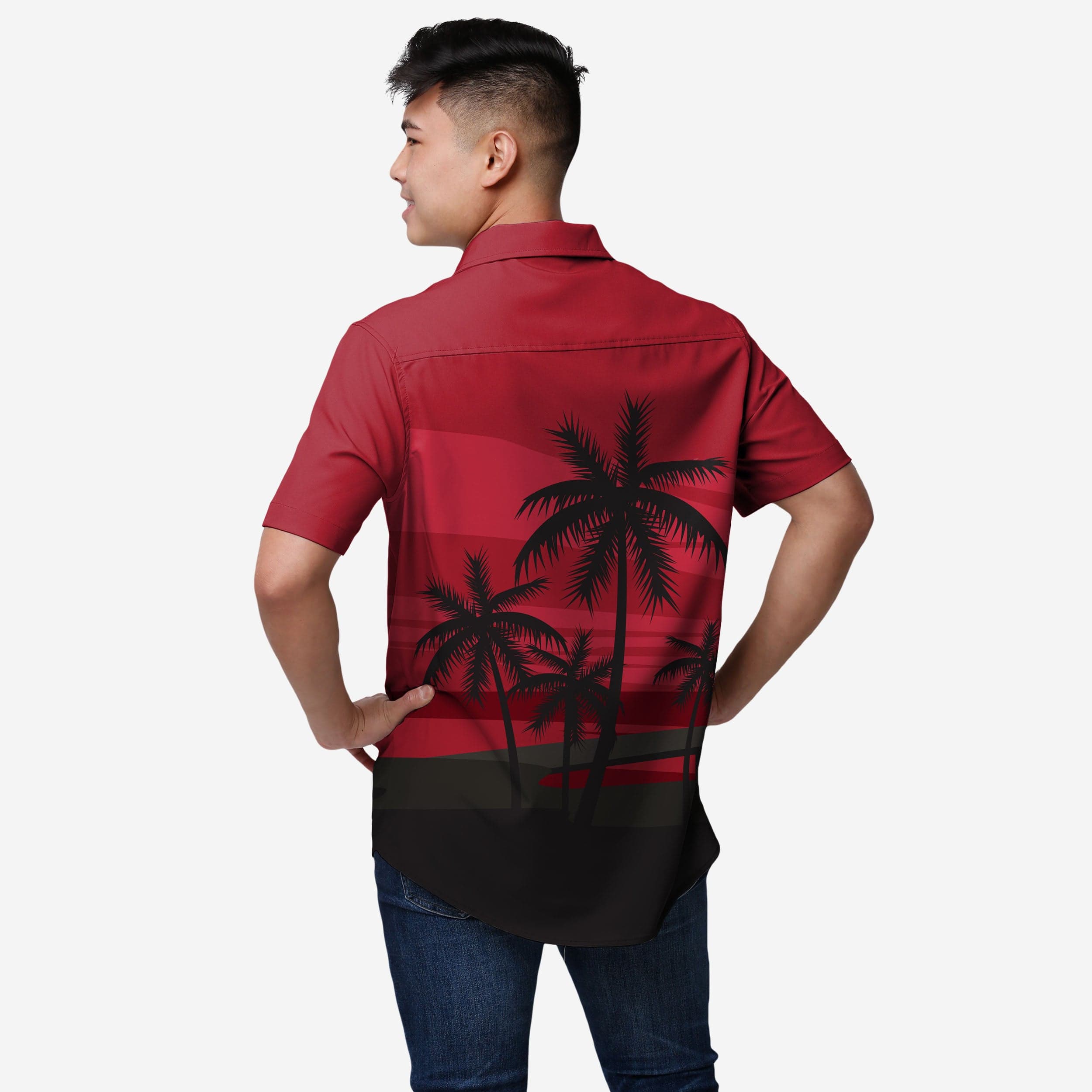 Tampa Bay Buccaneers Tropical Sunset Button-Up Party Shirt