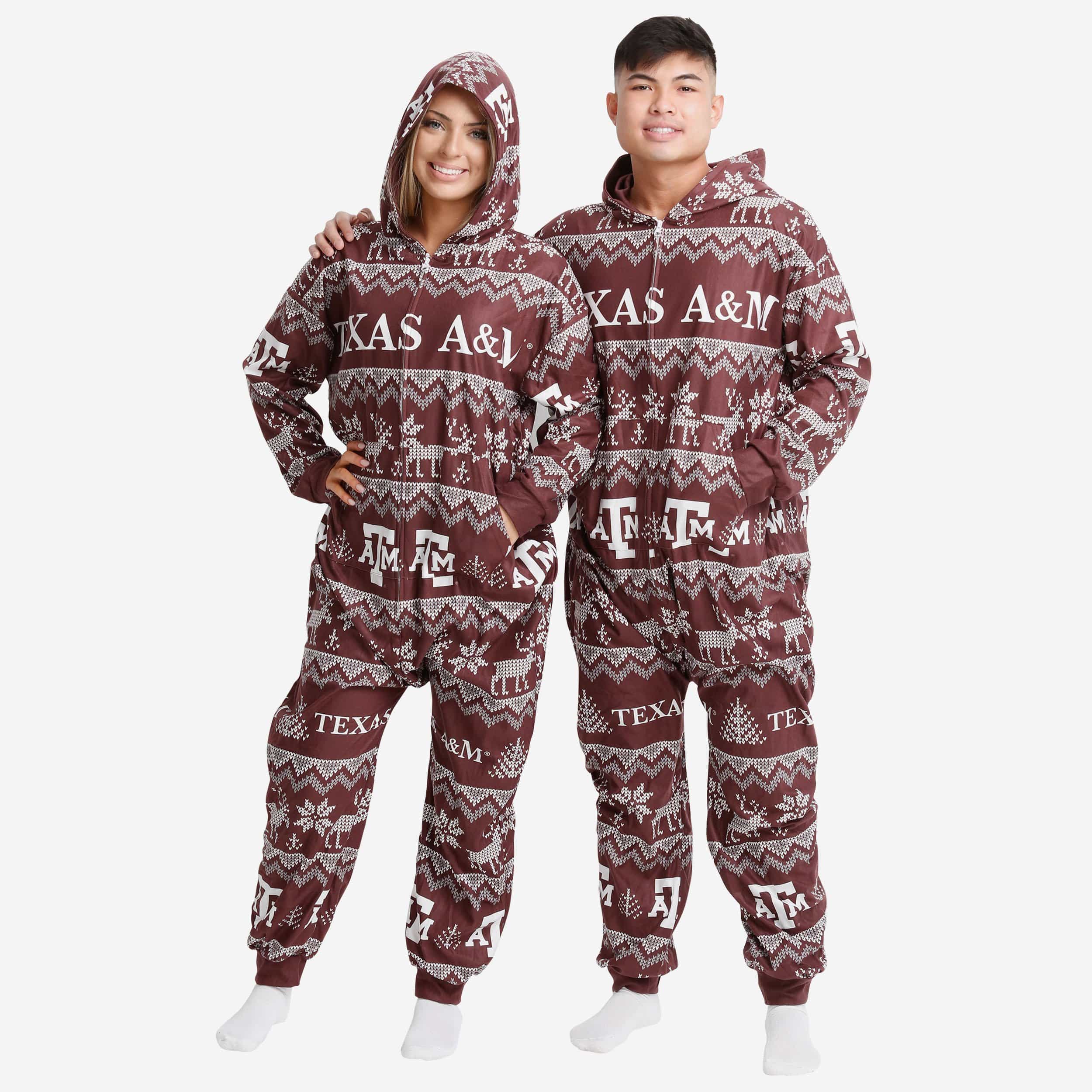 Texas A&M Aggies Festive One-Piece Pajamas - Perfect for Holidays!