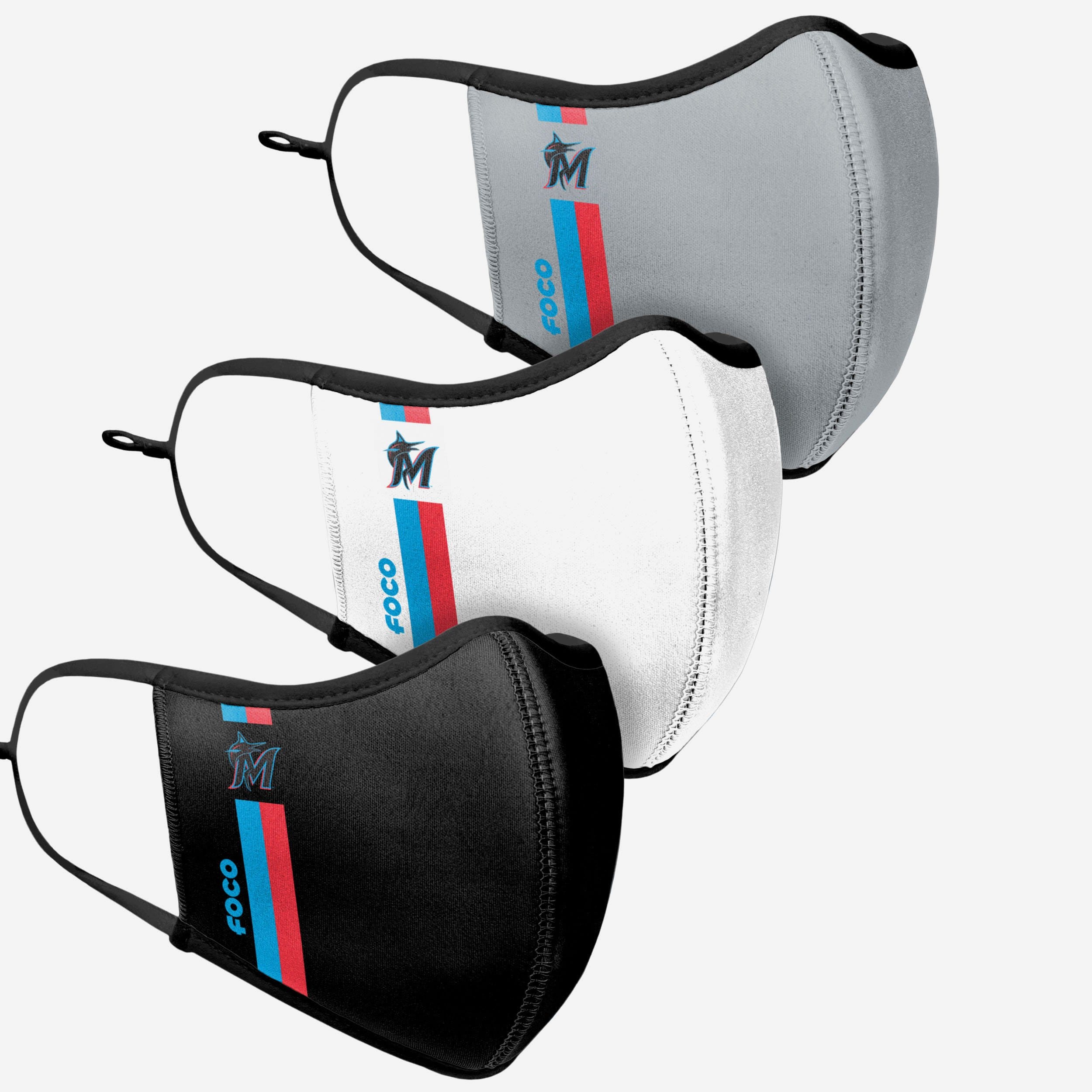 Miami Marlins 3-Pack Sporty Face Covers - Represent Your Team in Style!
