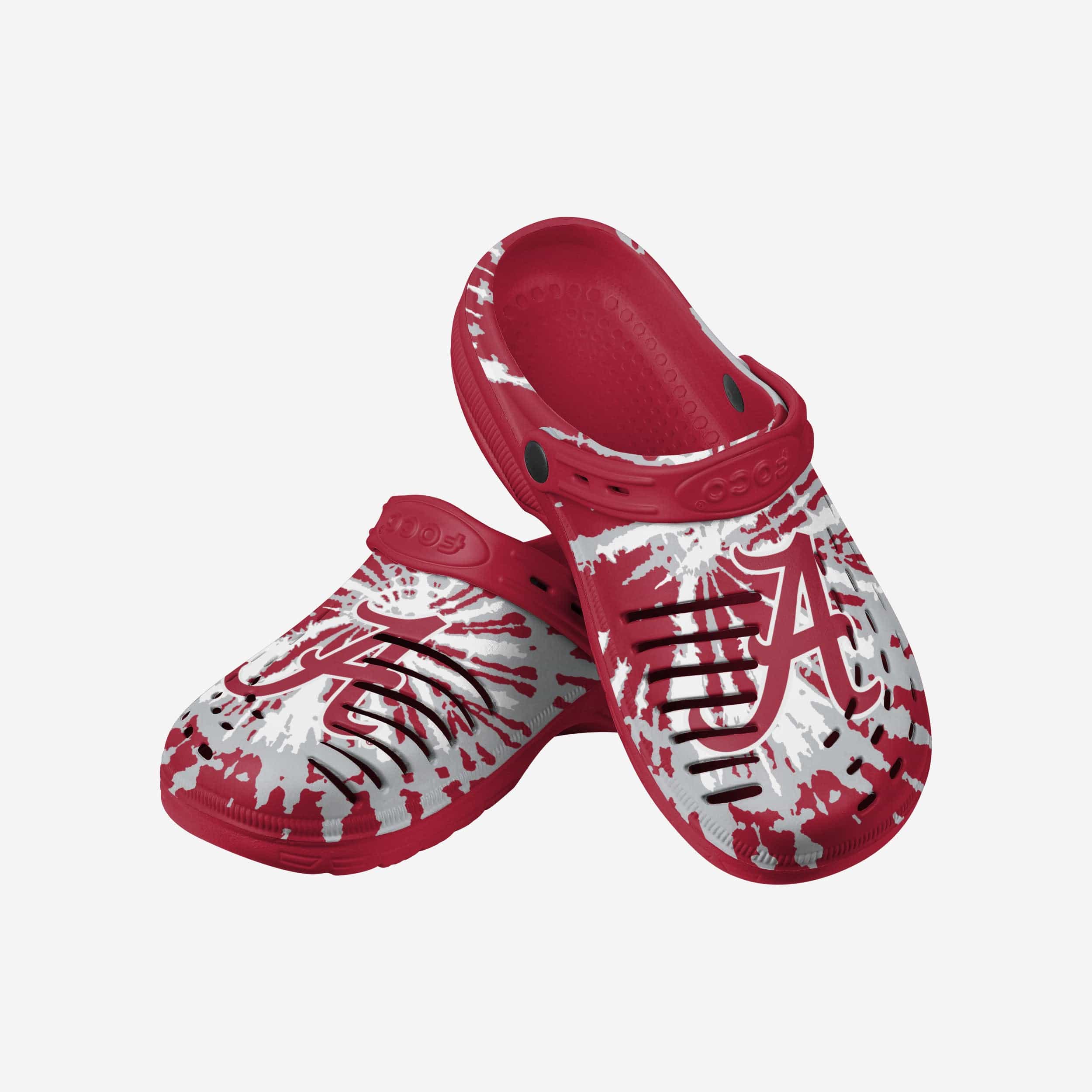 Alabama Crimson Tide Stylish Tie - Dye Clogs with Straps