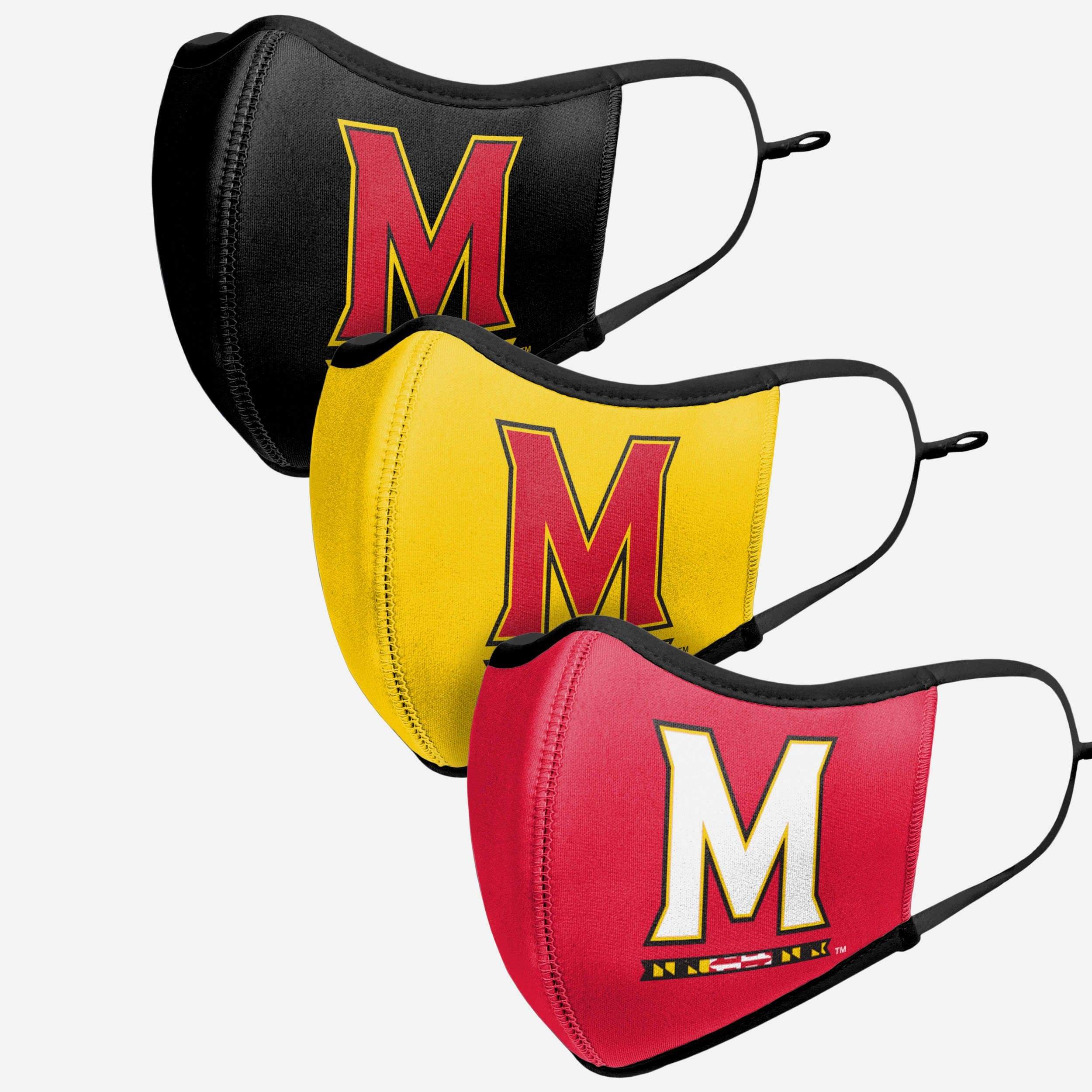 Maryland Terrapins 3-Pack Sports Face Covers - Represent Your Team in Style!