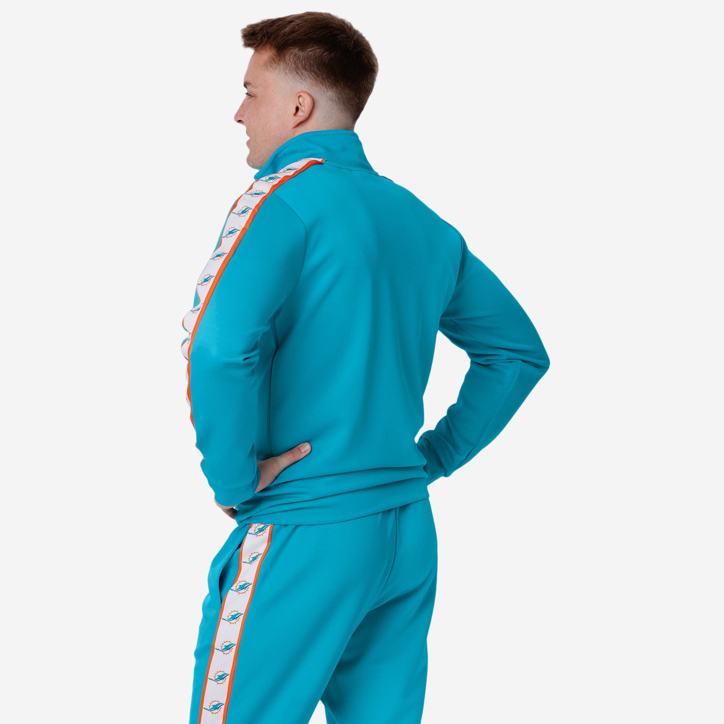 Miami Dolphins Stylish Stripe Logo Track Jacket - Gear Up for the Game!